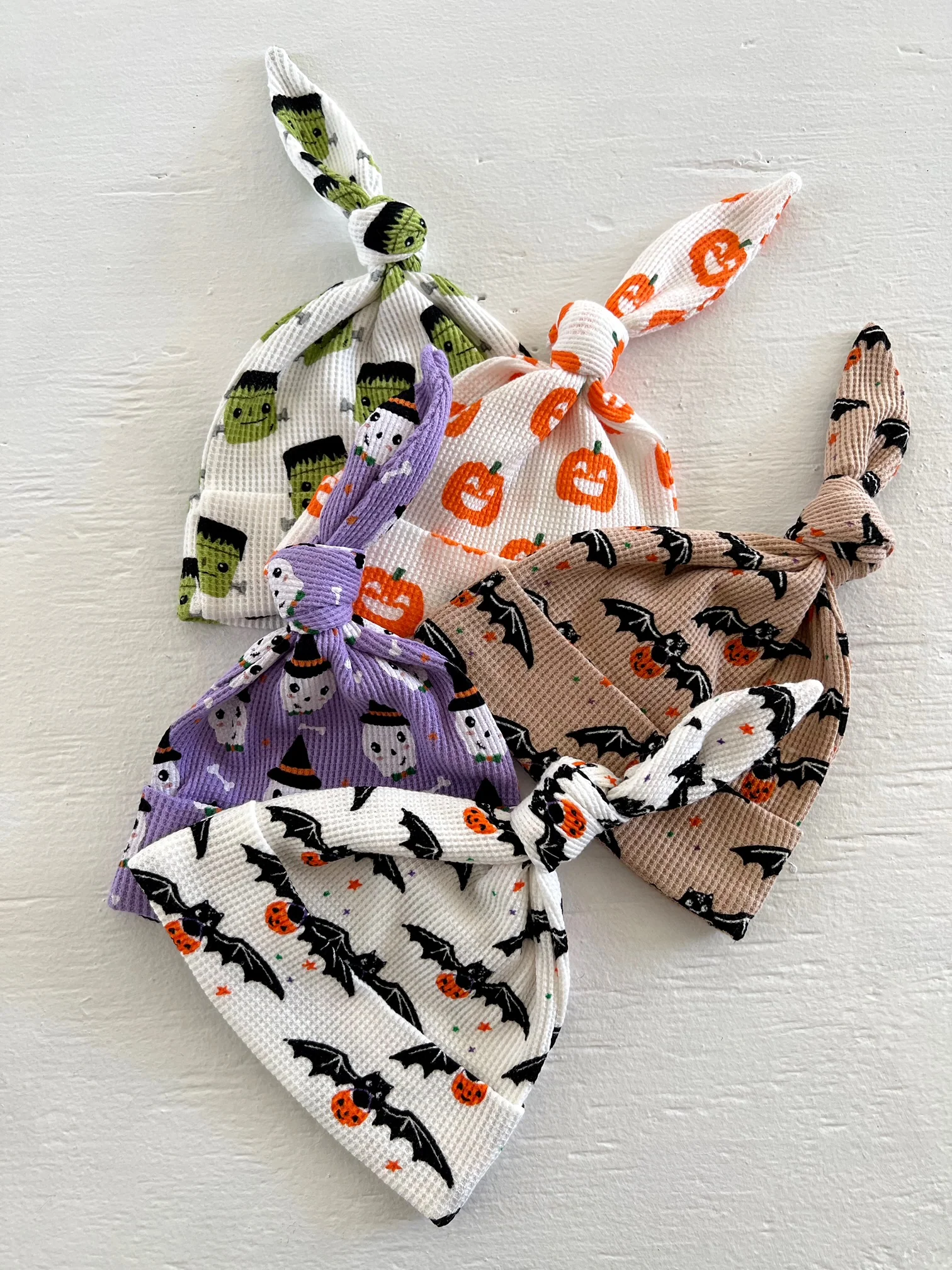 Organic Waffle Knot Beanie, Jack-O-Lantern - Image 4
