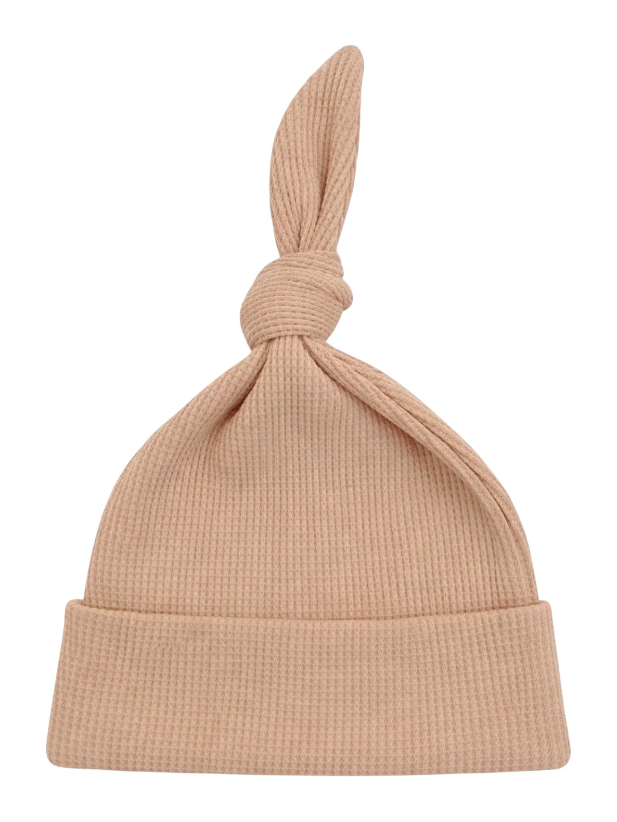Organic Waffle Knot Beanie, Tan