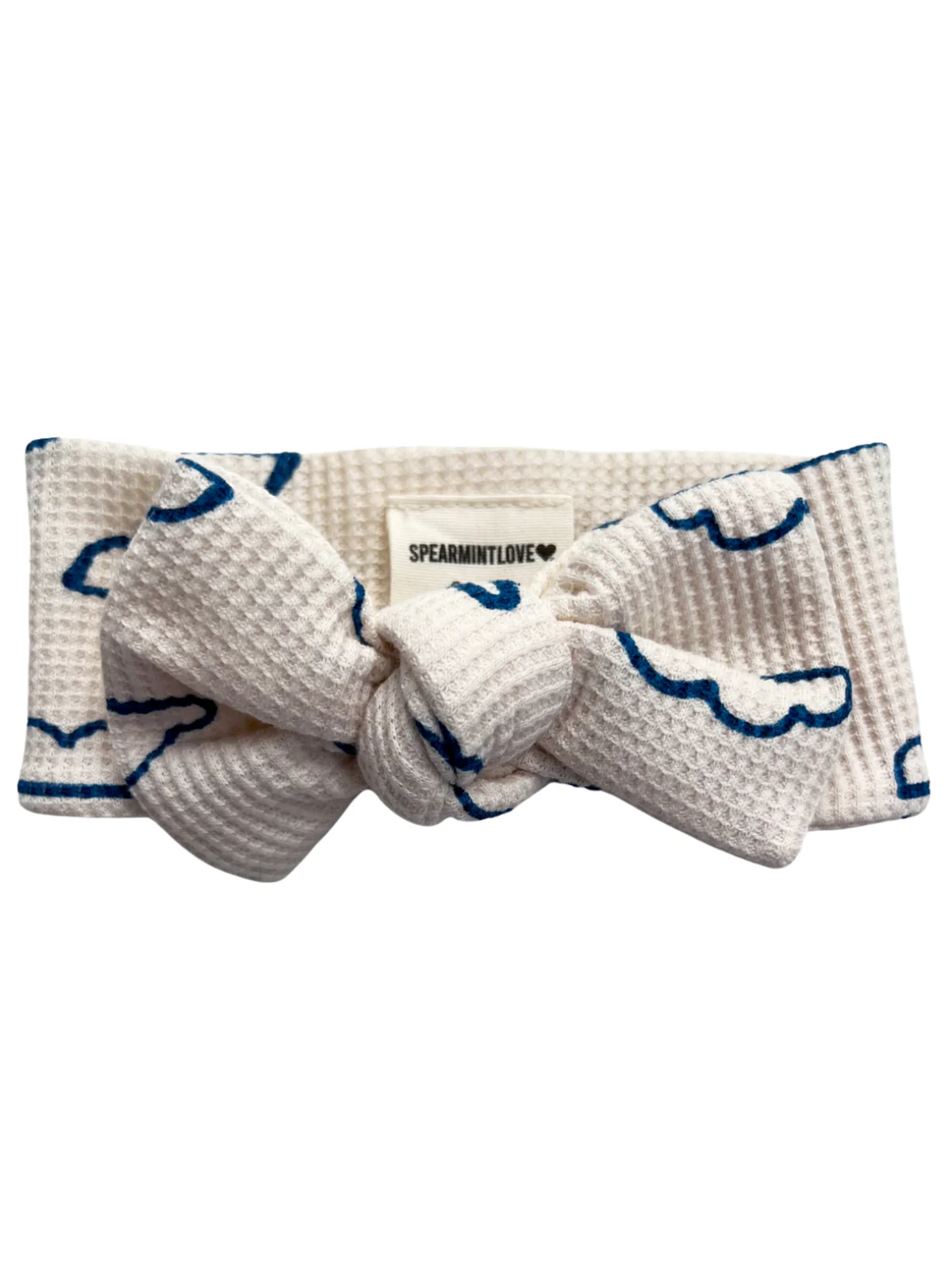 Organic Waffle Knot Bow, Cloud - Image 2