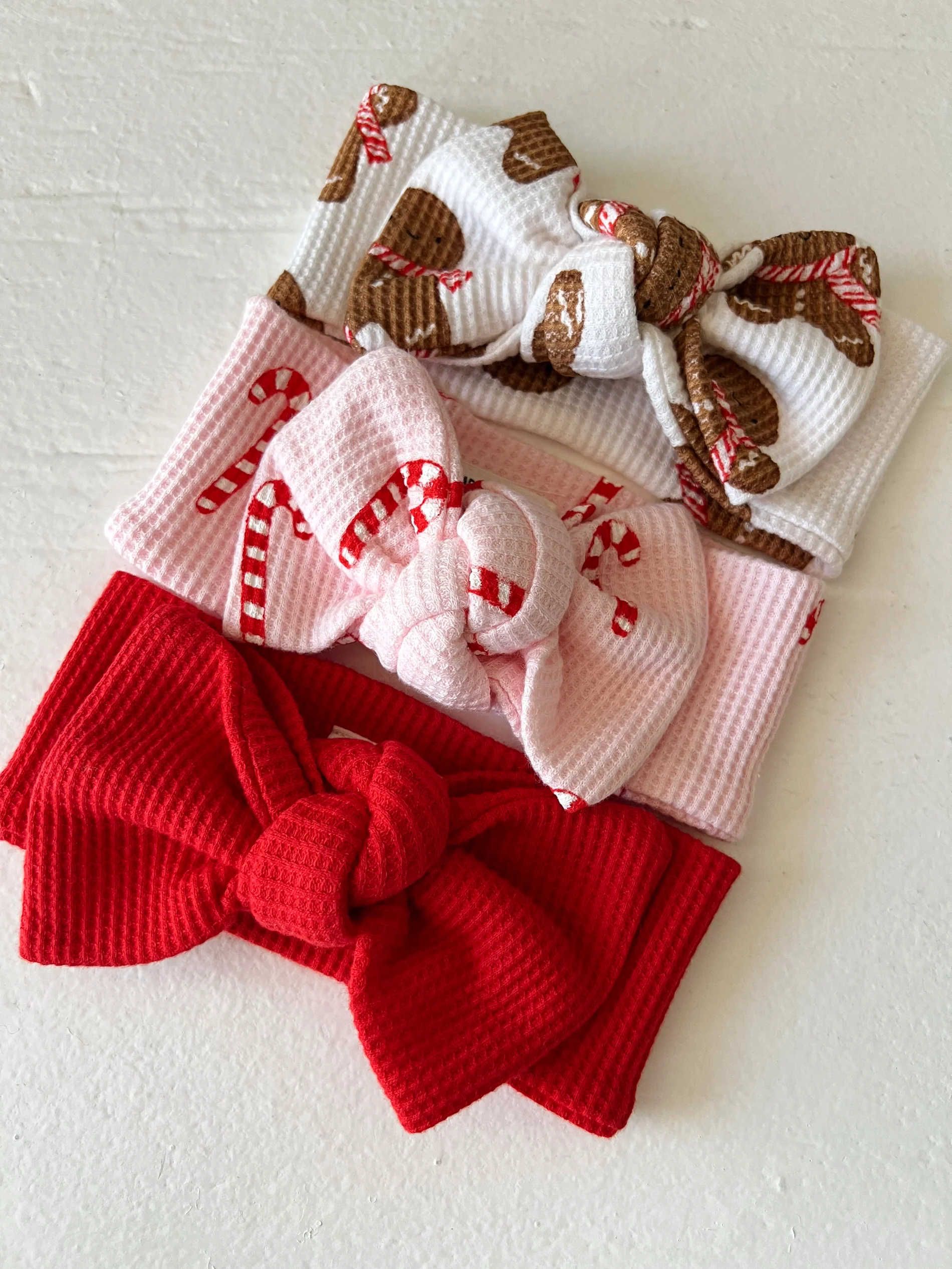 Organic Waffle Knot Bow, Gingerbread Man - Image 5