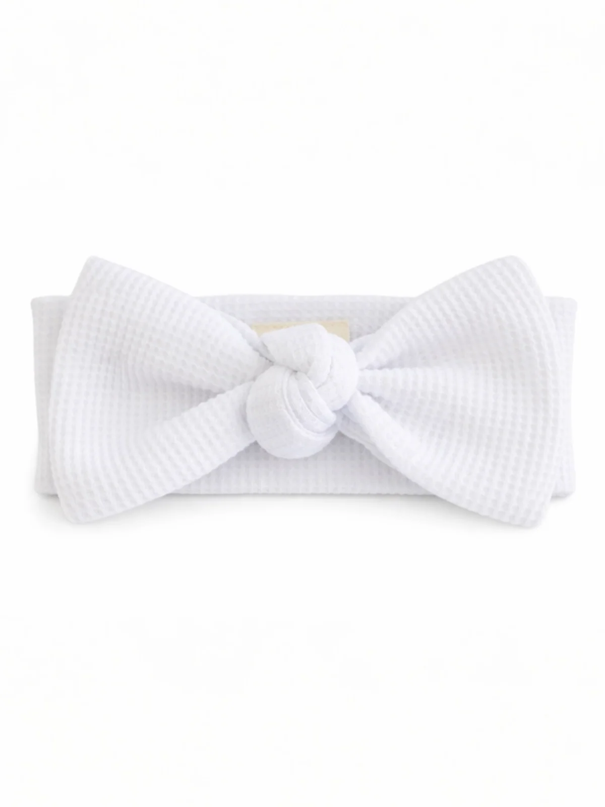 Organic Waffle Knot Bow, Lucent White