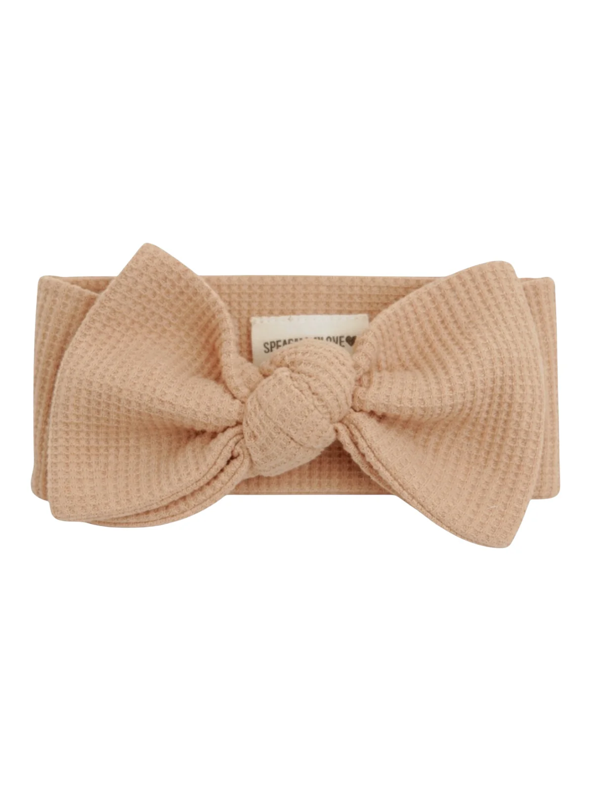 Organic Waffle Knot Bow, Tan - Image 2