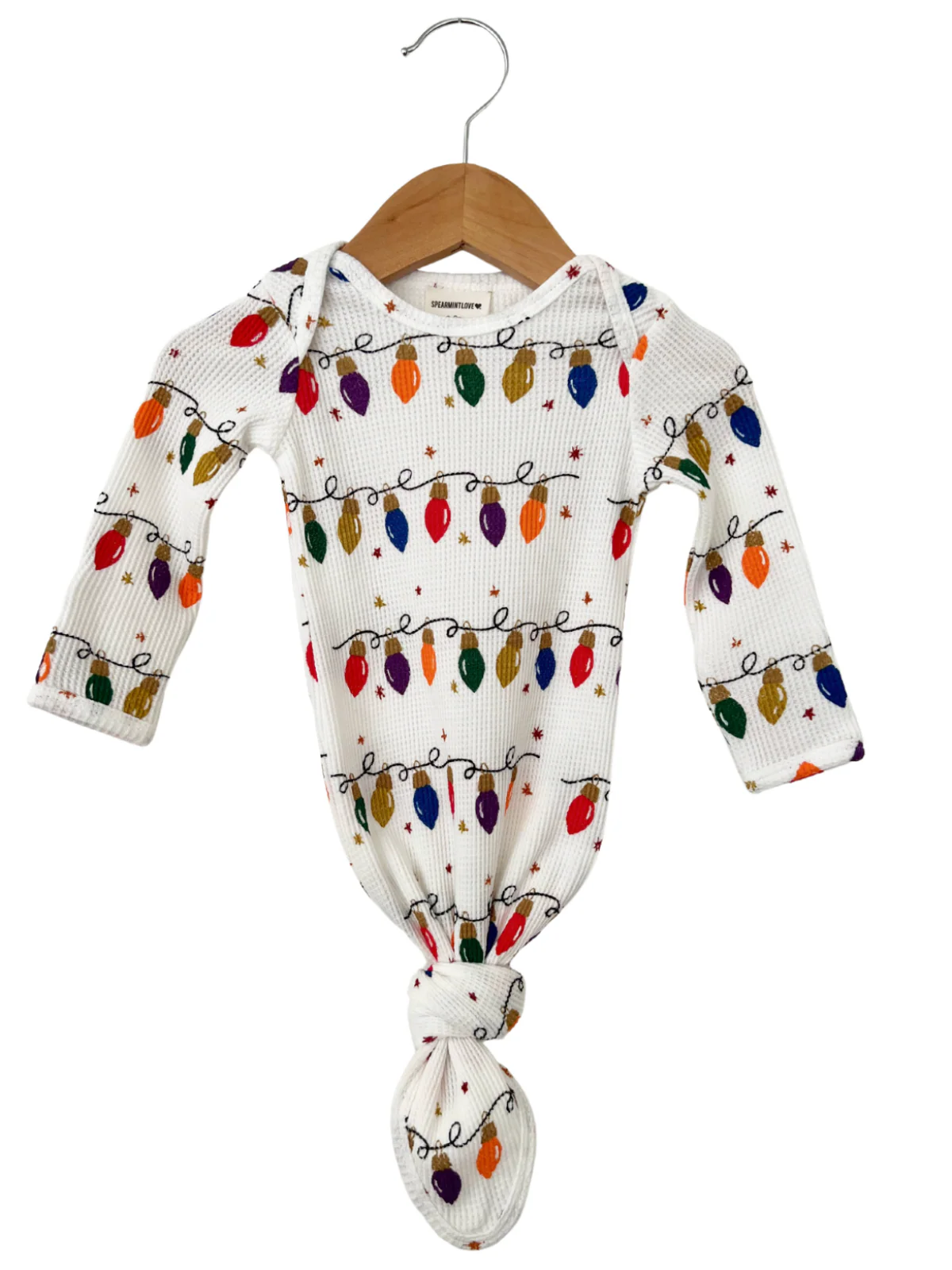 Organic Waffle Knotted Gown, Christmas Lights - Image 2