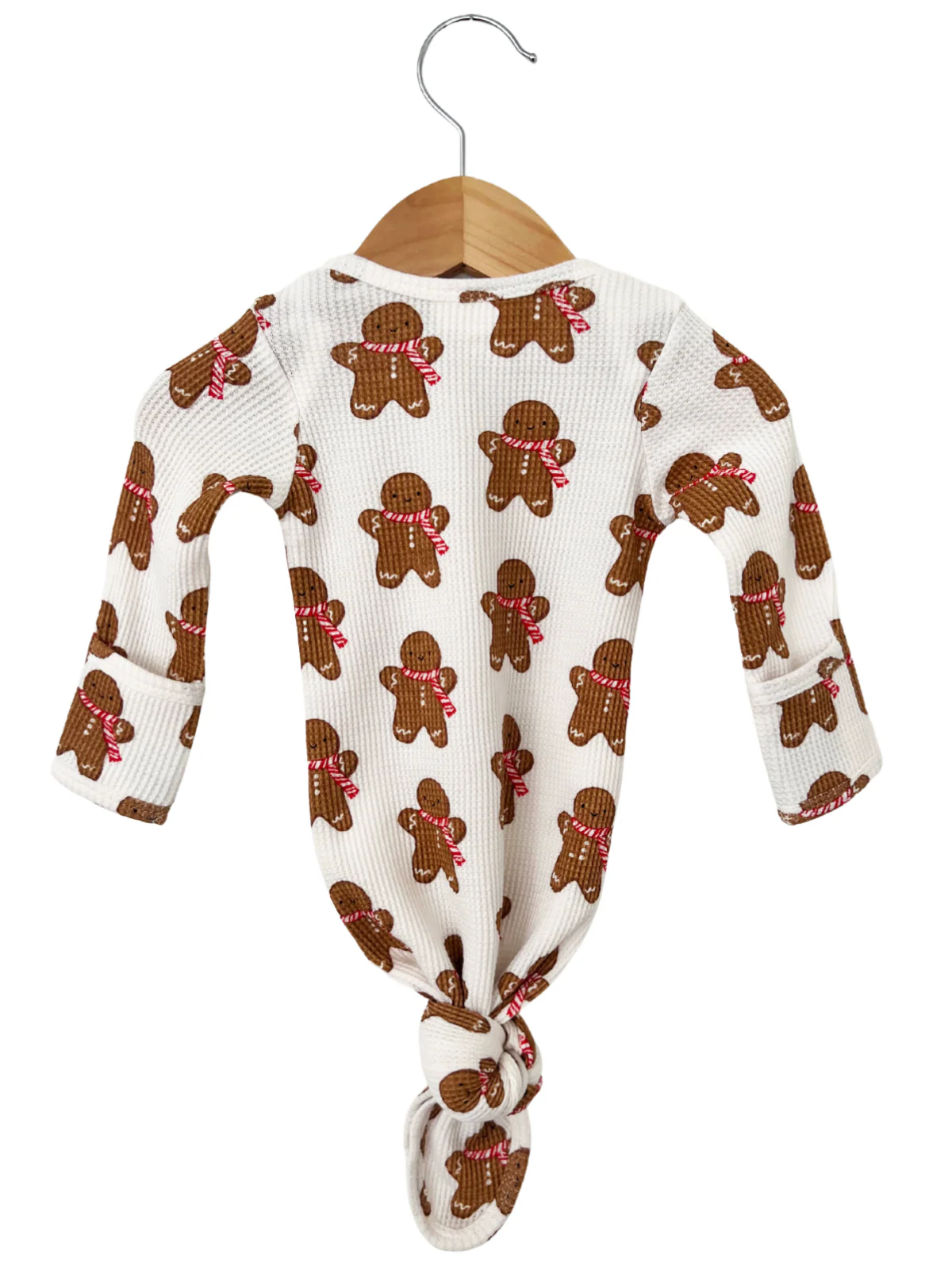 Organic Waffle Knotted Gown, Gingerbread Man - Image 2