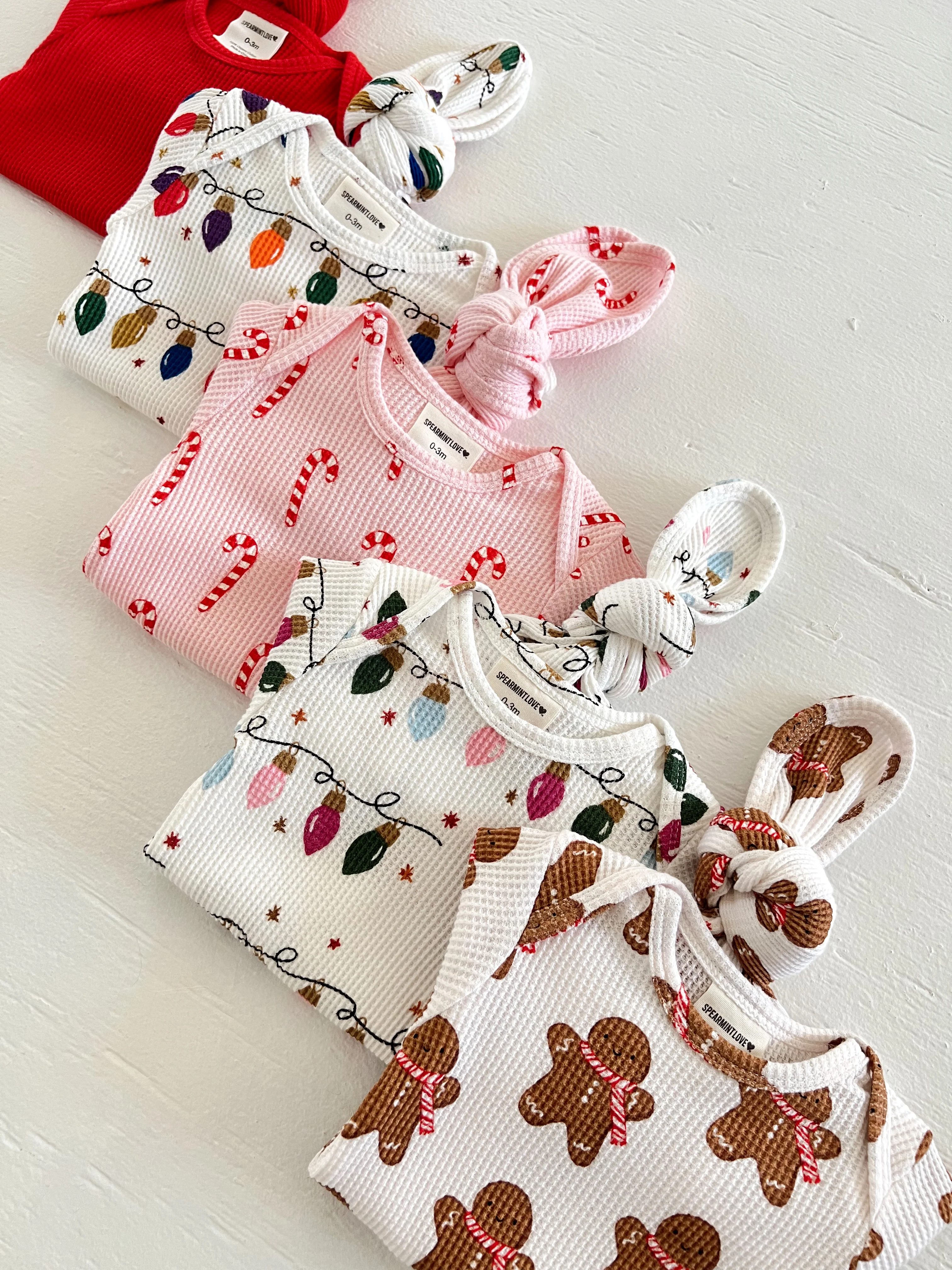 Organic Waffle Knotted Gown, Gingerbread Man - Image 3