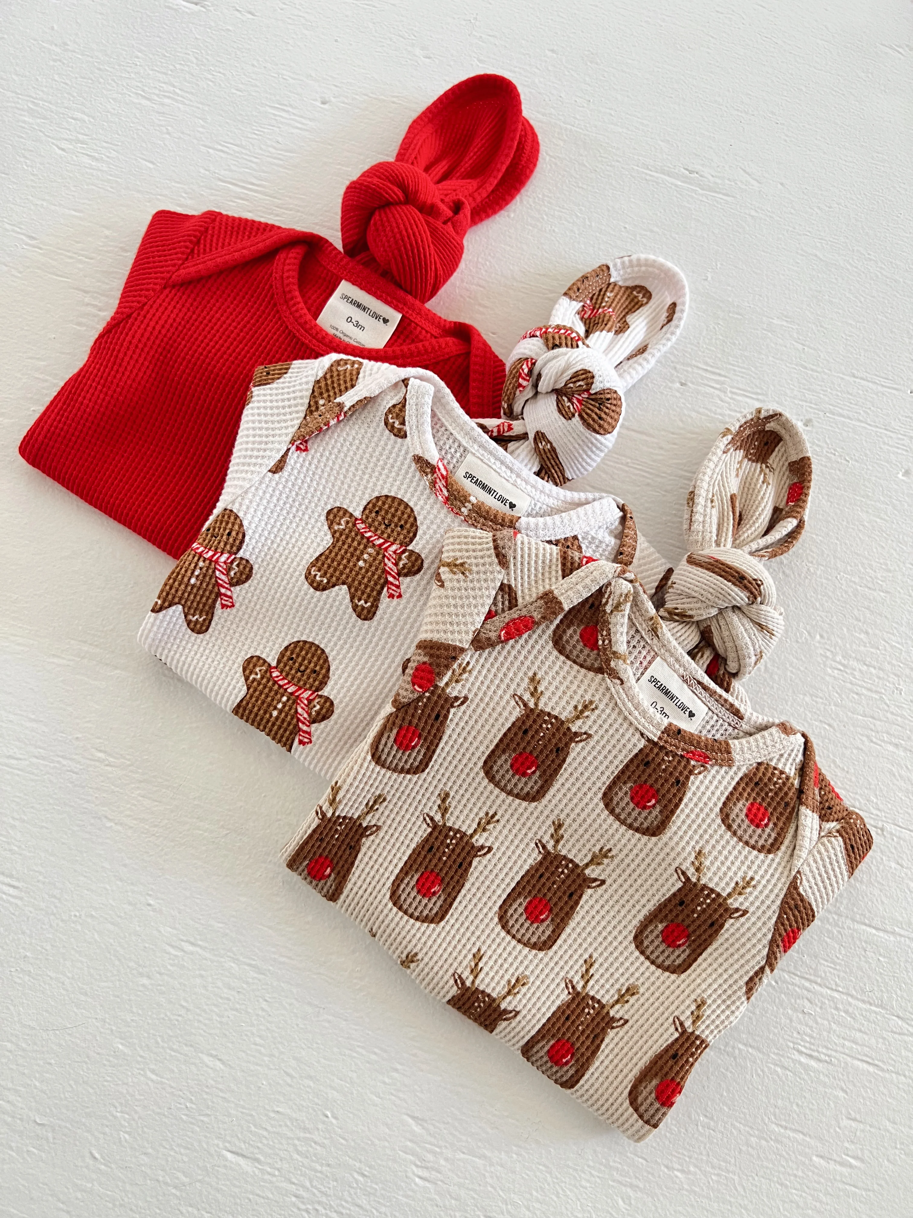 Organic Waffle Knotted Gown, Gingerbread Man - Image 4