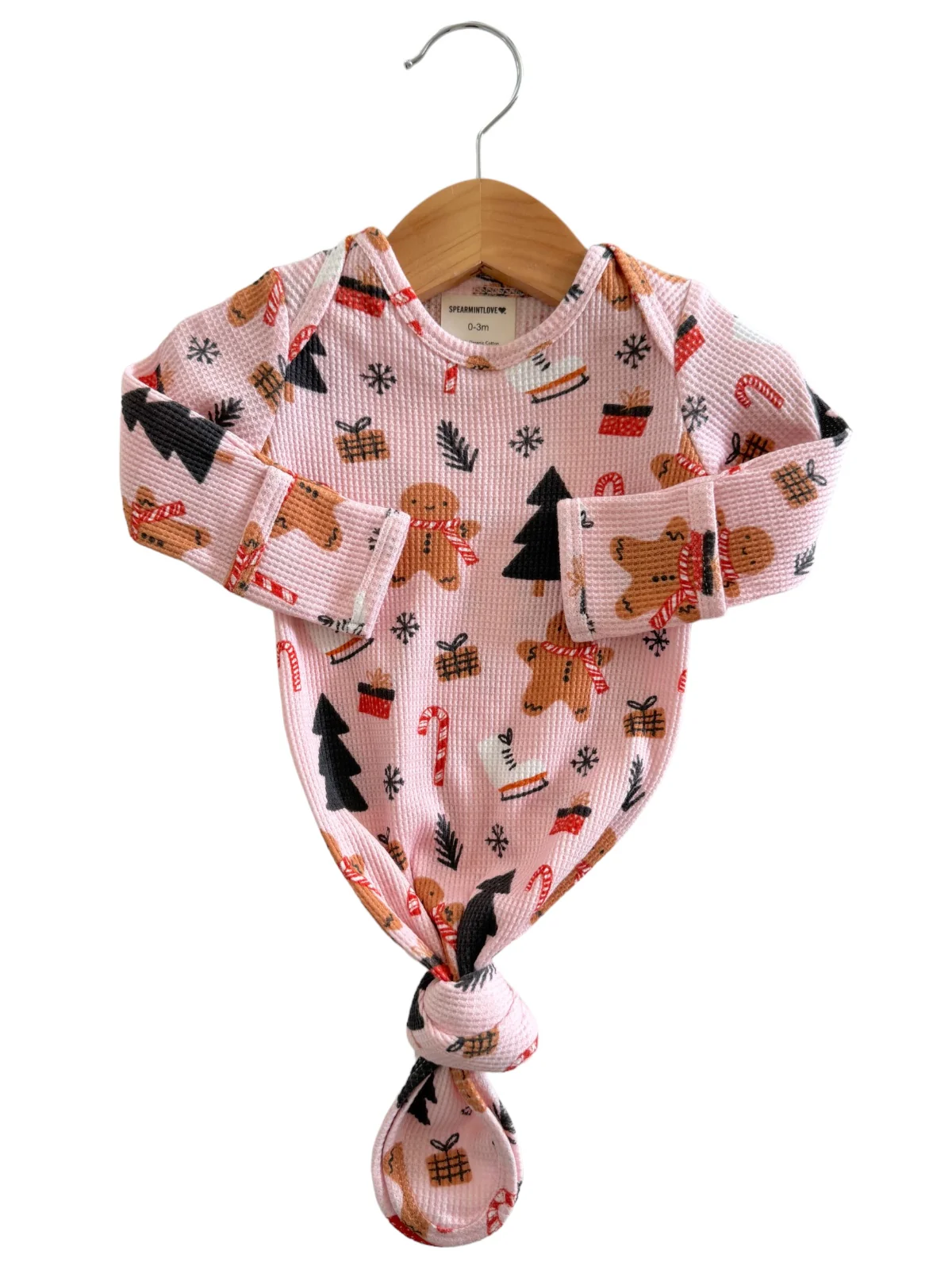 Organic Waffle Knotted Gown, Gingerbread Wonderland Blush - Image 2
