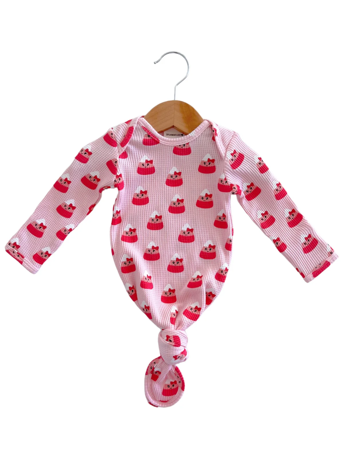 Organic Waffle Knotted Gown, Miss Candy Corn