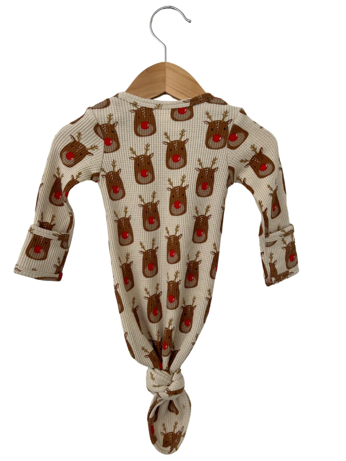 Organic Waffle Knotted Gown, Reindeer - Image 2