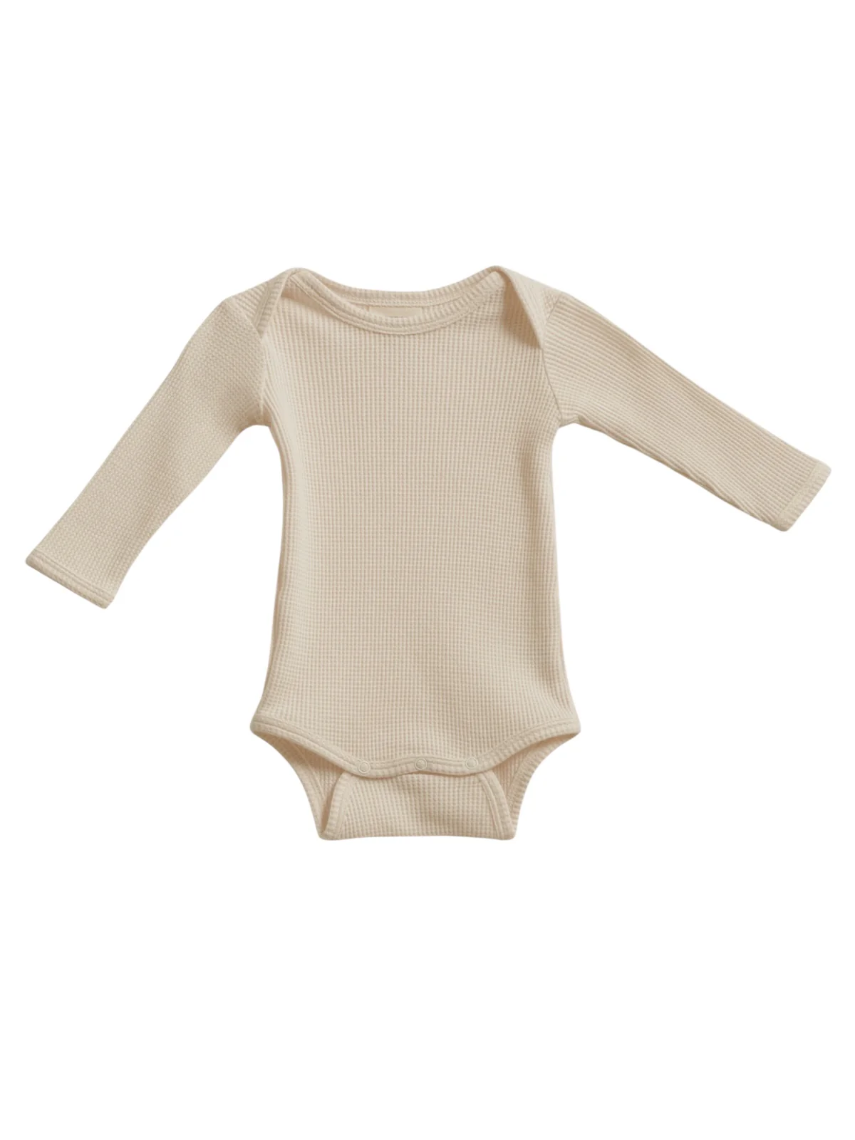 Organic Waffle Long Sleeve Bodysuit, Snow