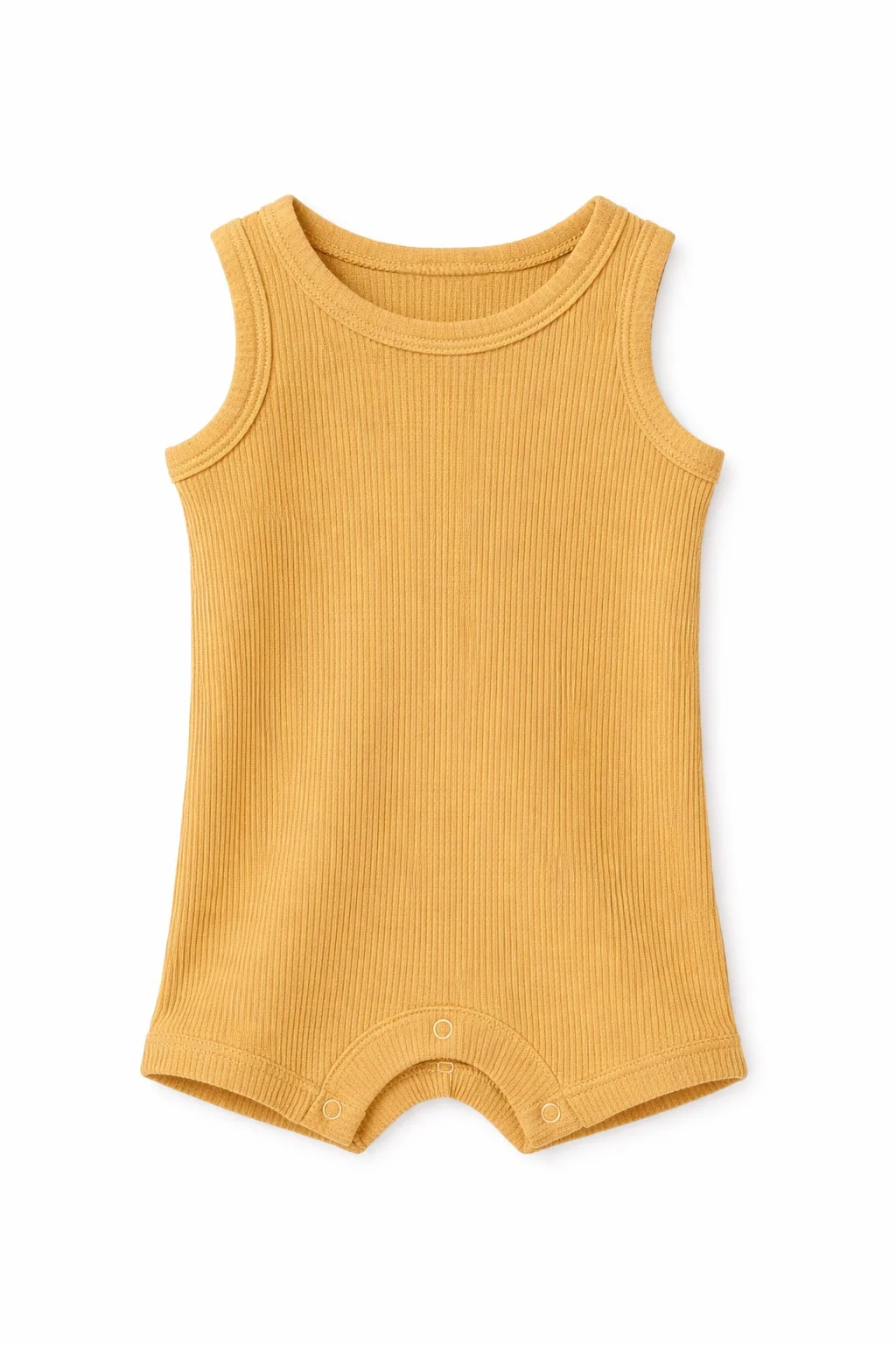 Organic Waffle Shortie Romper, Honey