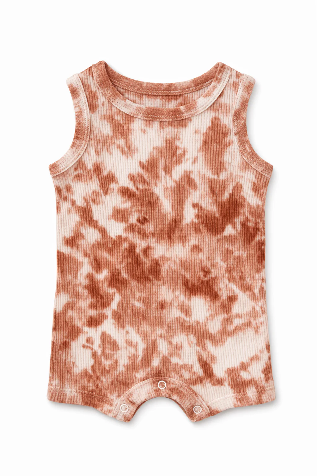 Organic Waffle Shortie Romper, Spice Tie Dye