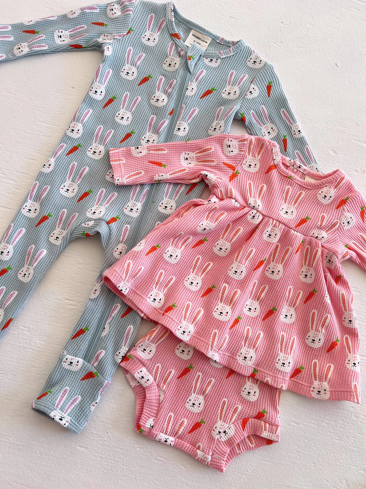 Organic Waffle Simple Dress & Bloomer, Sister Bunny - Image 5