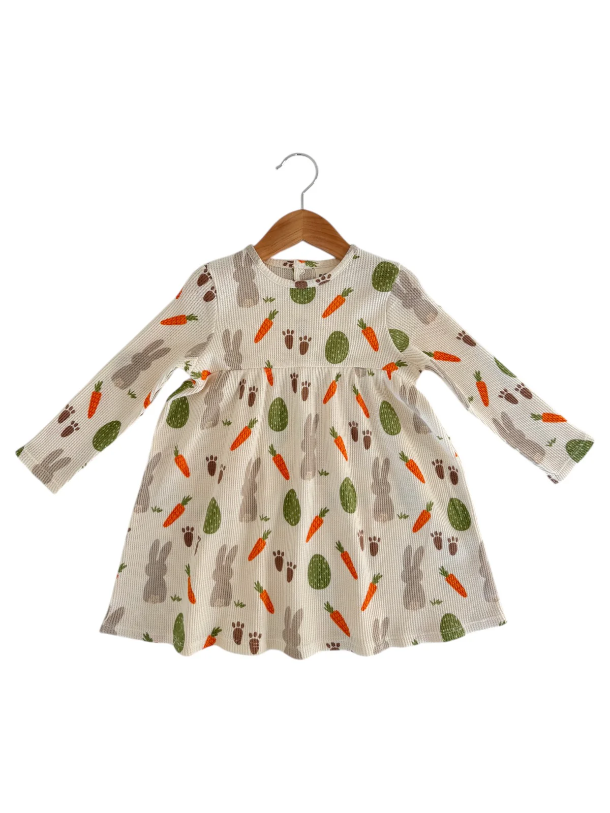 Organic Waffle Simple Dress, Cottontail