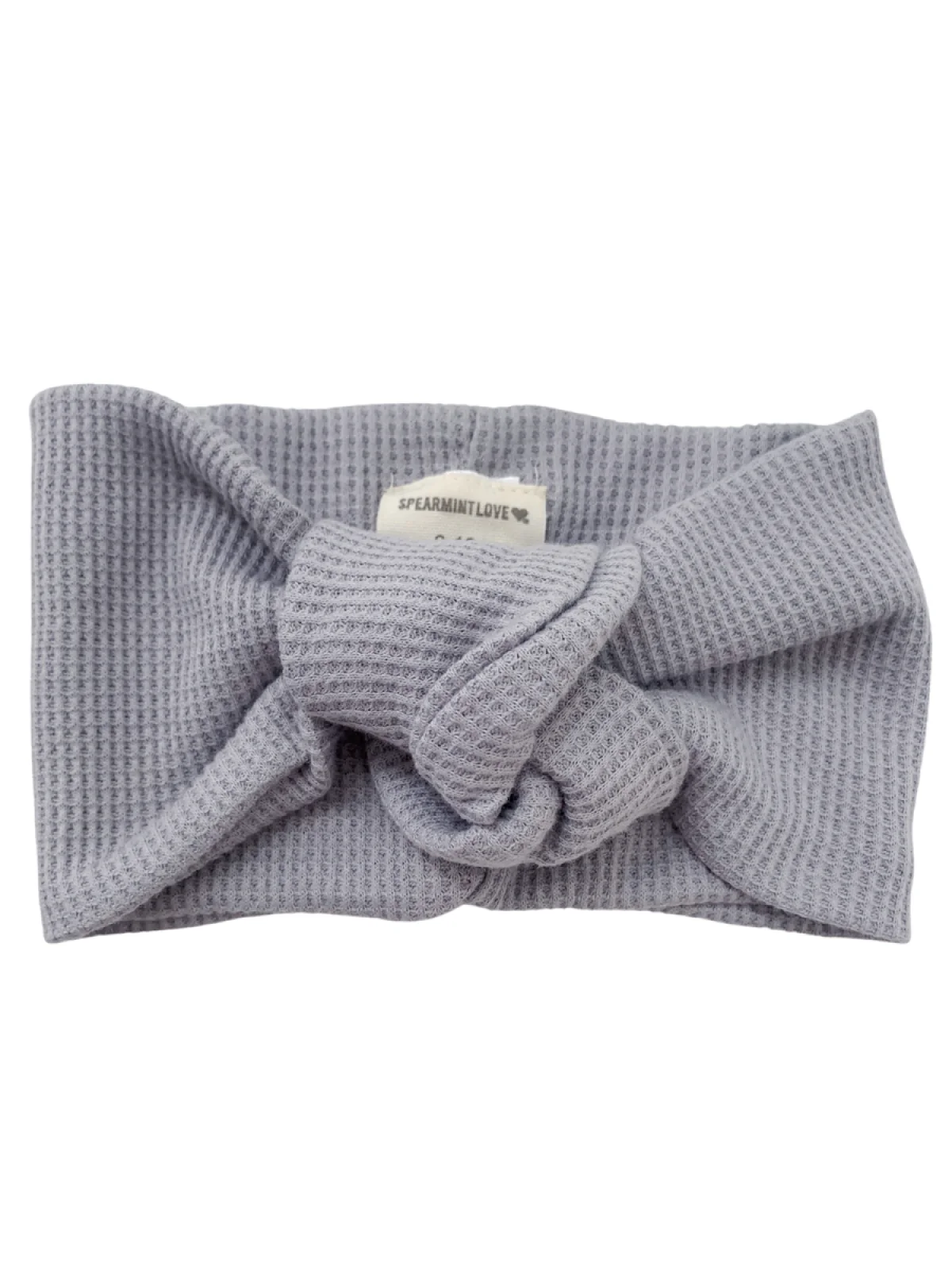 Organic Waffle Turban Headband, Silver - Image 2