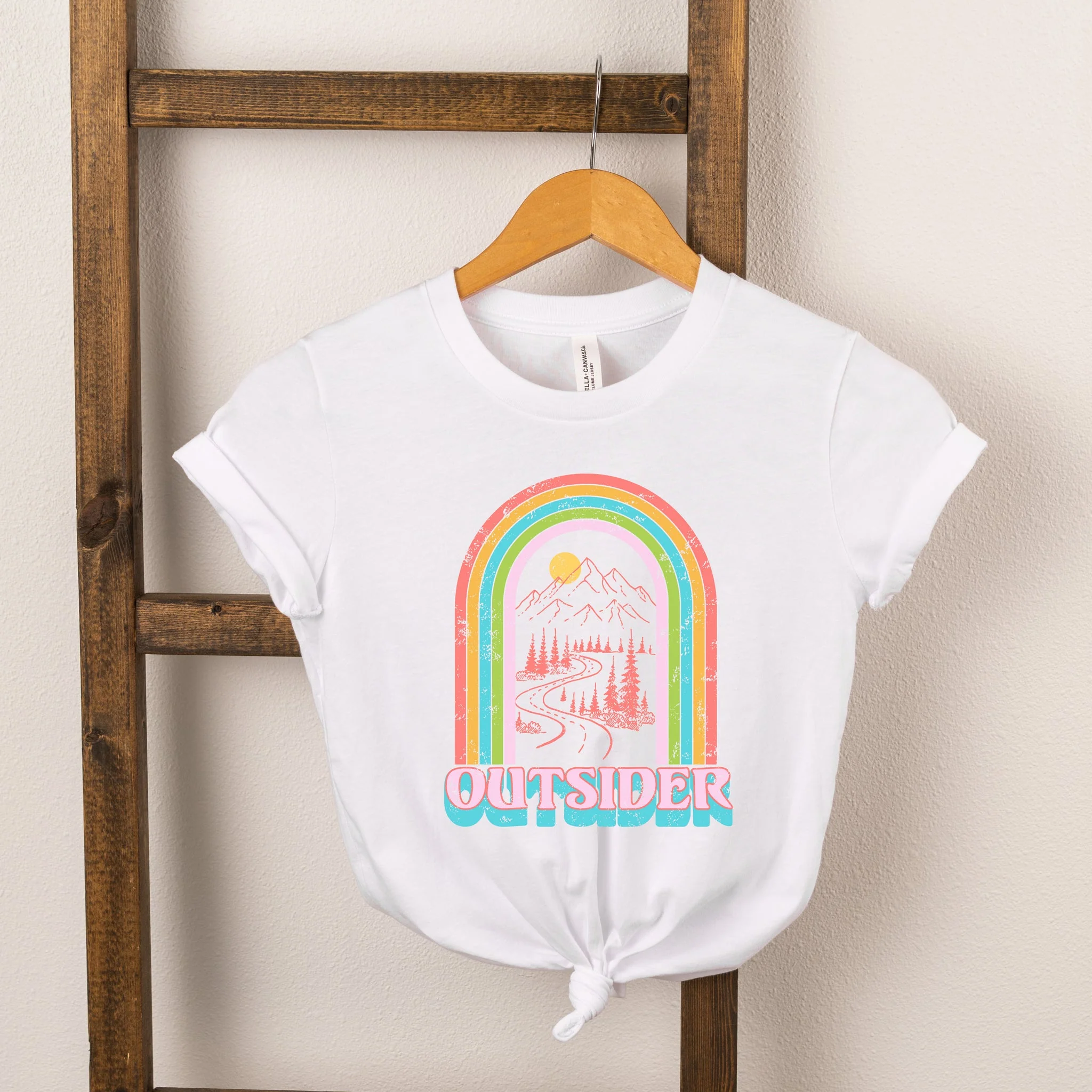 Outsider Rainbow Short Sleeve Tee, White