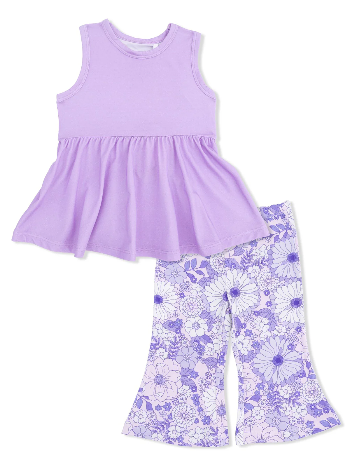 Peplum Tank & Baby Bells, Lacy Lavender Floral