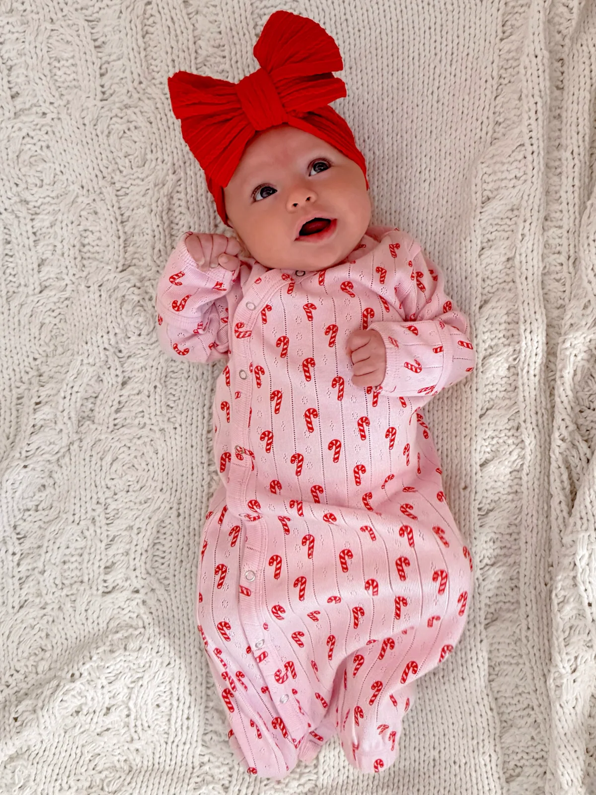 Pink Candy Cane / Organic Pointelle Gown - Image 4