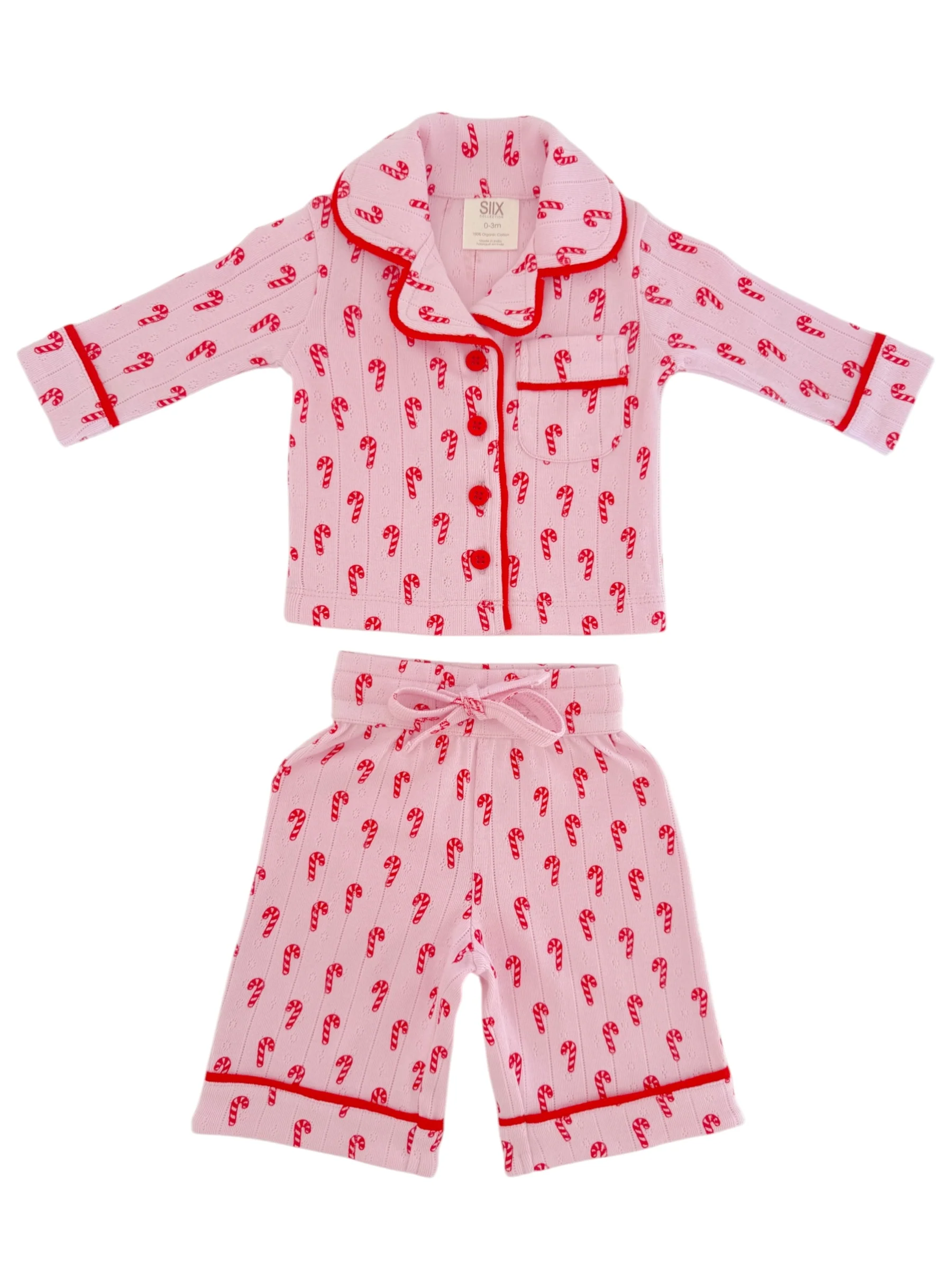 Pink Candy Cane / Organic Pointelle Lounge Set - Image 2