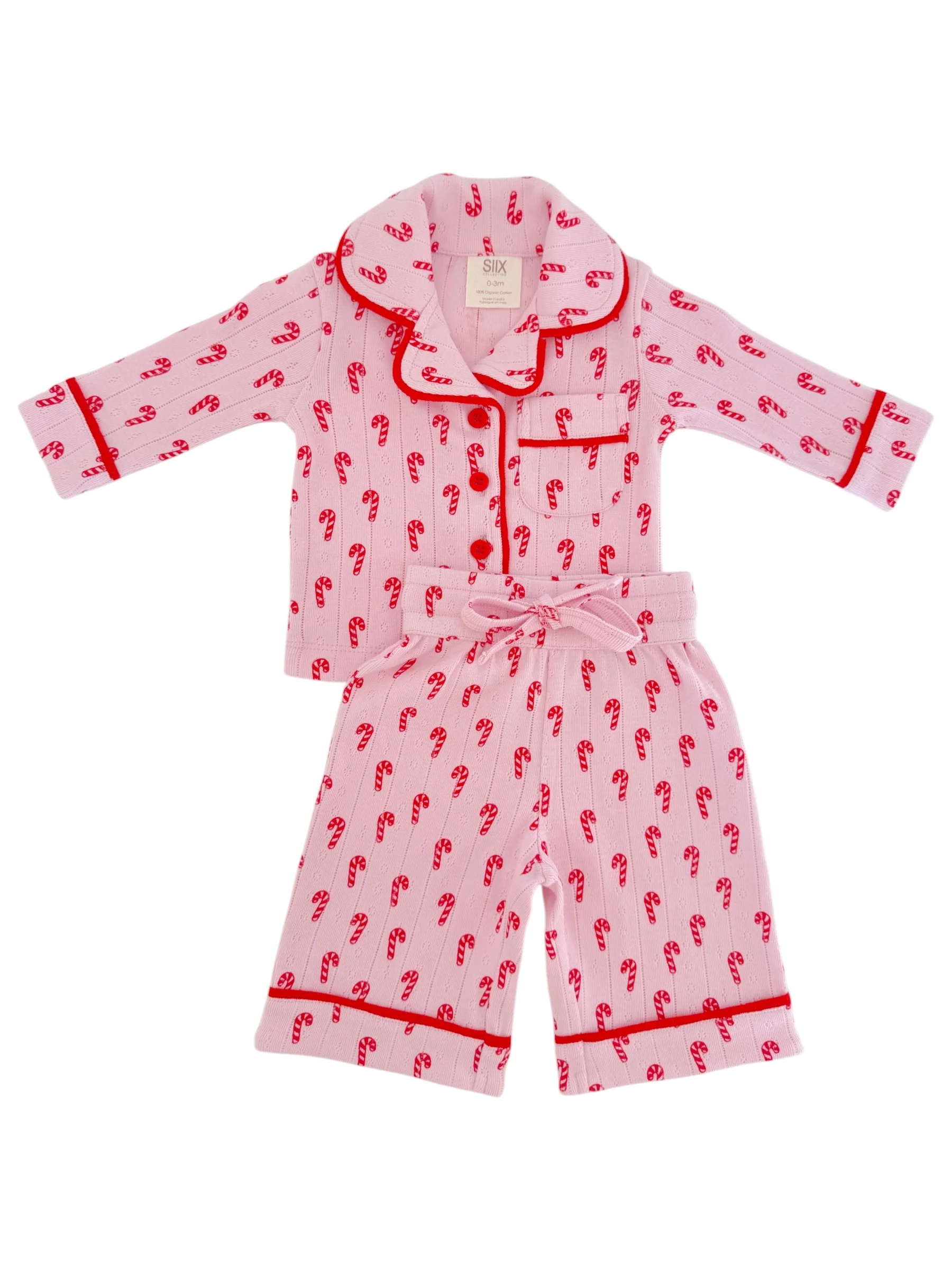 Pink Candy Cane / Organic Pointelle Lounge Set - Image 4