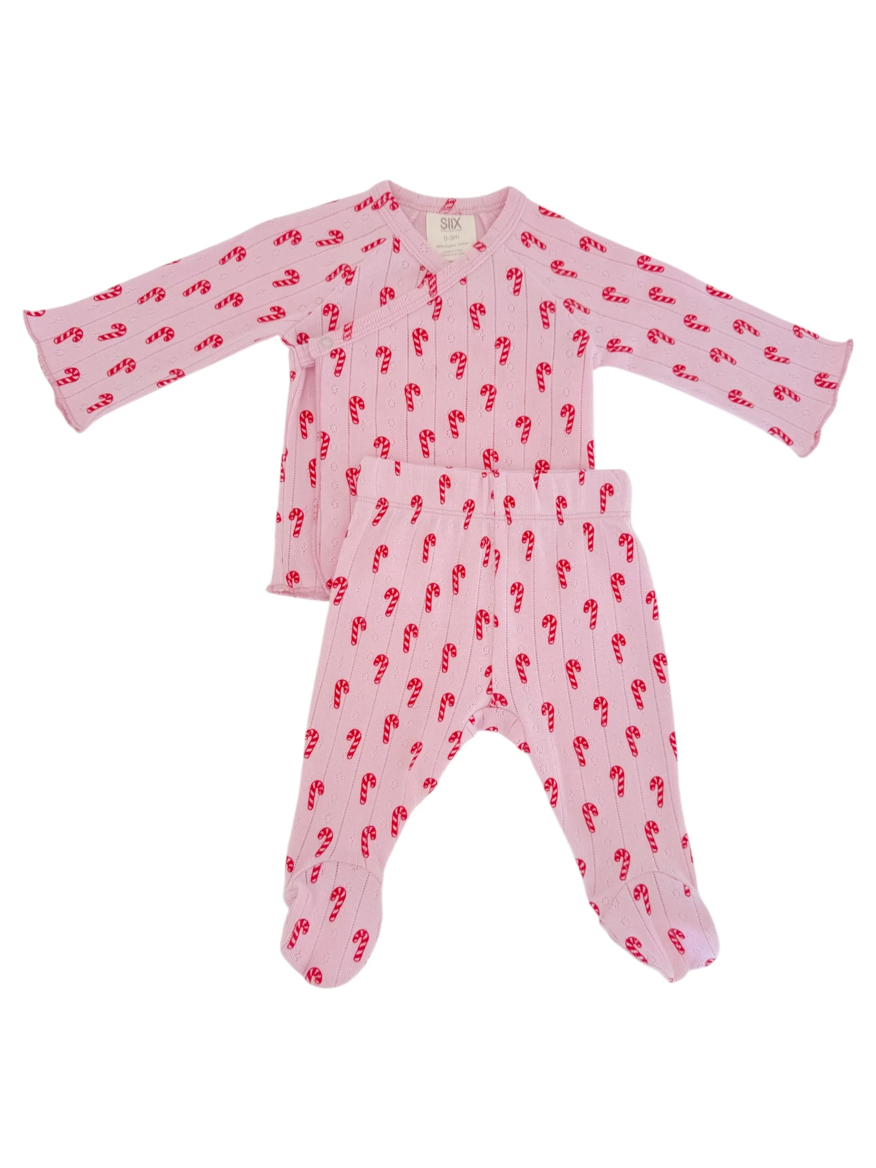 Pink Candy Cane / Organic Pointelle Newborn Set - Image 2