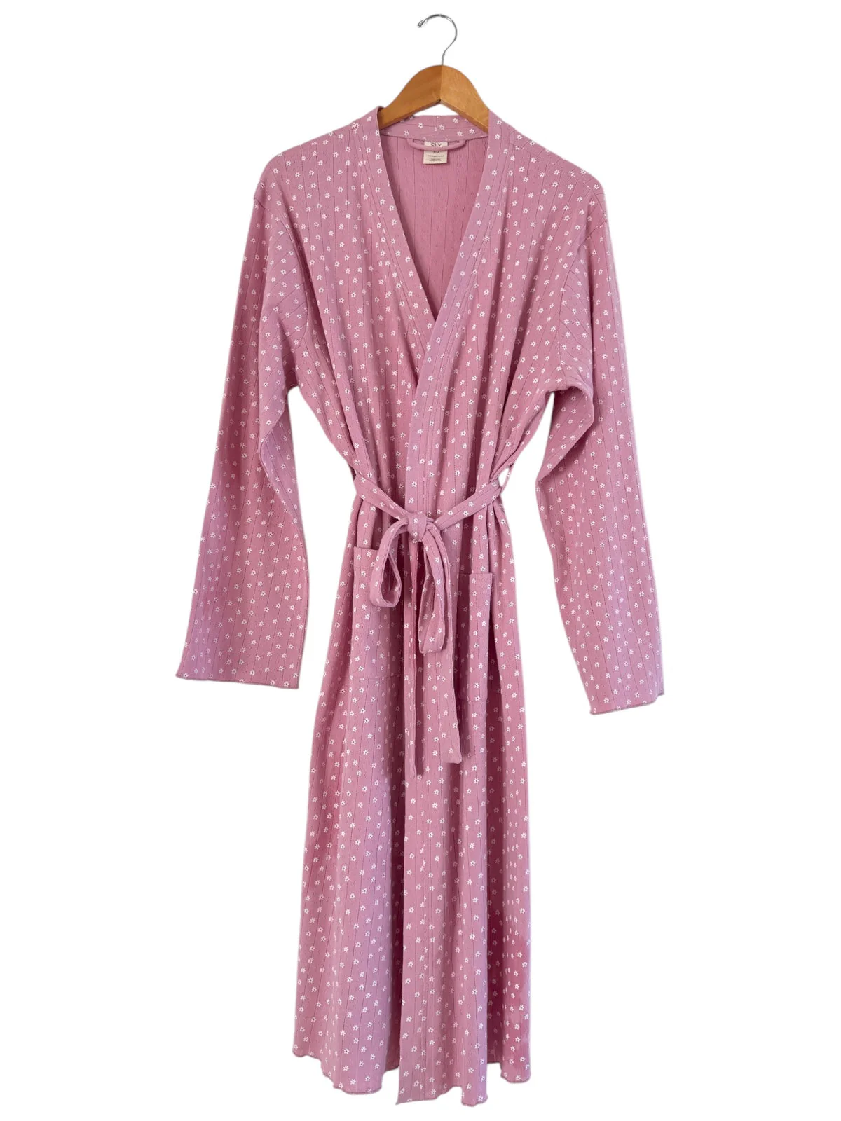 Pink Flower / Organic Pointelle Women's Robe