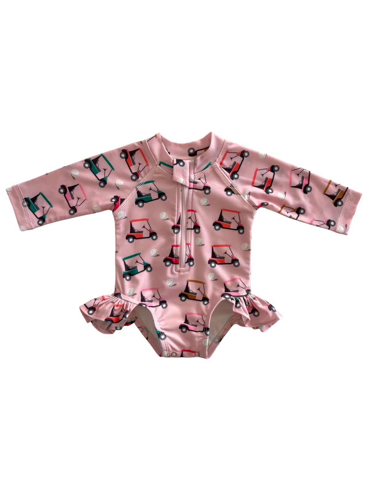 Pink Golf Cart / Skipper Rashguard Swimsuit / UPF 50+ - Image 4