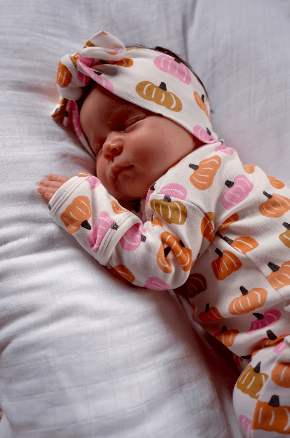 Pink Pumpkin Patch / Organic Bow - Image 4