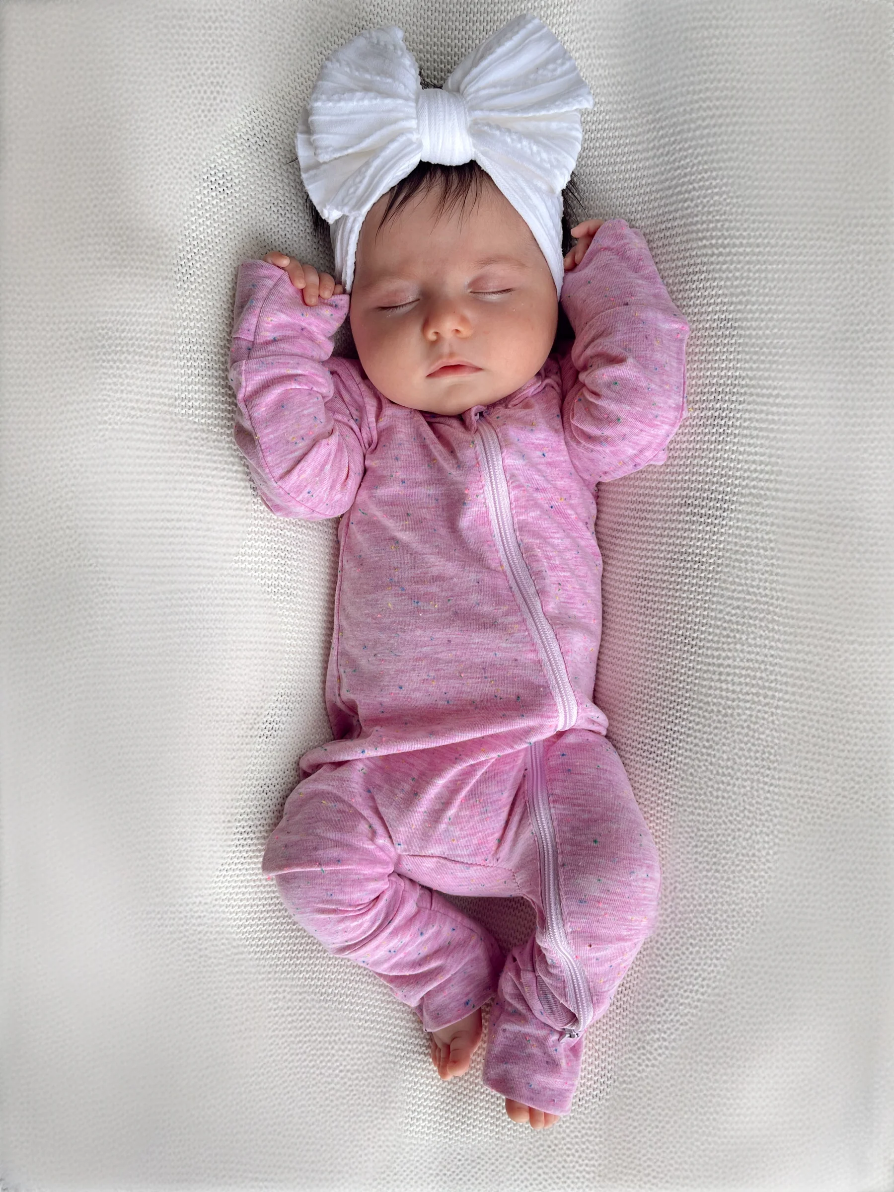 Pink Speckle / 2-Way Zip Romper