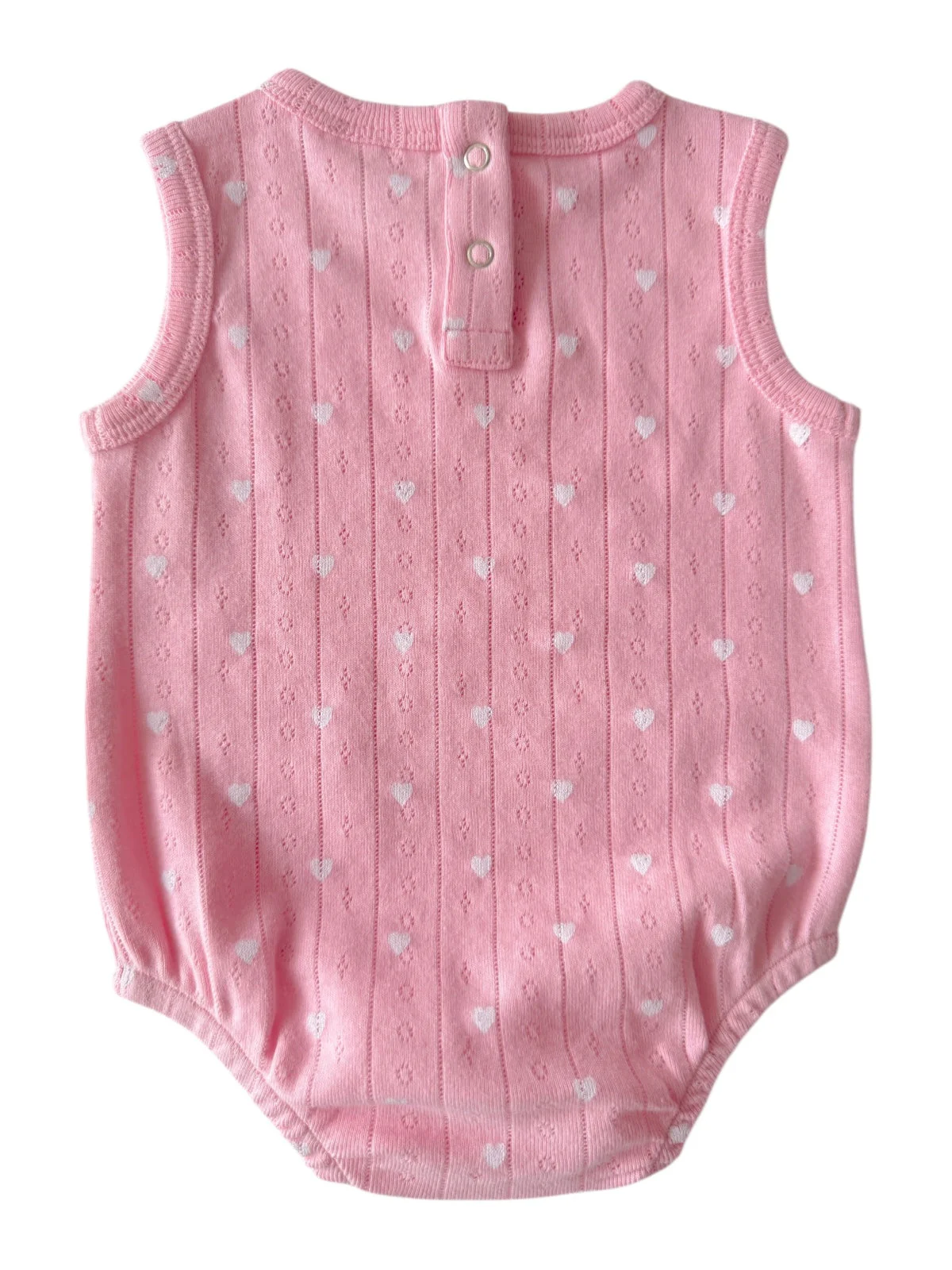 Pink with White Heart / Organic Pointelle Dune Bubble - Image 4