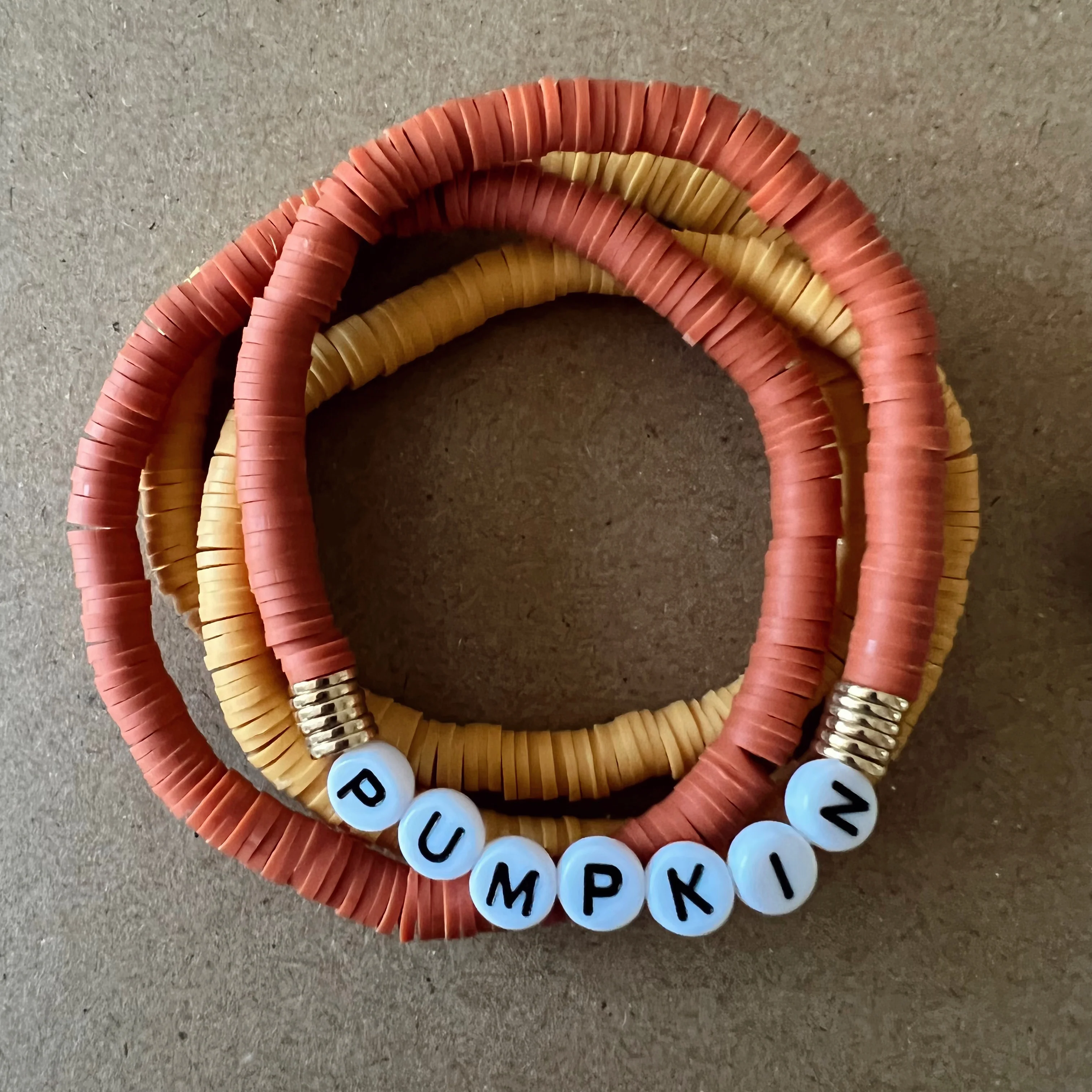 Pnkie Beaded Bracelet, Pumpkin - Image 2