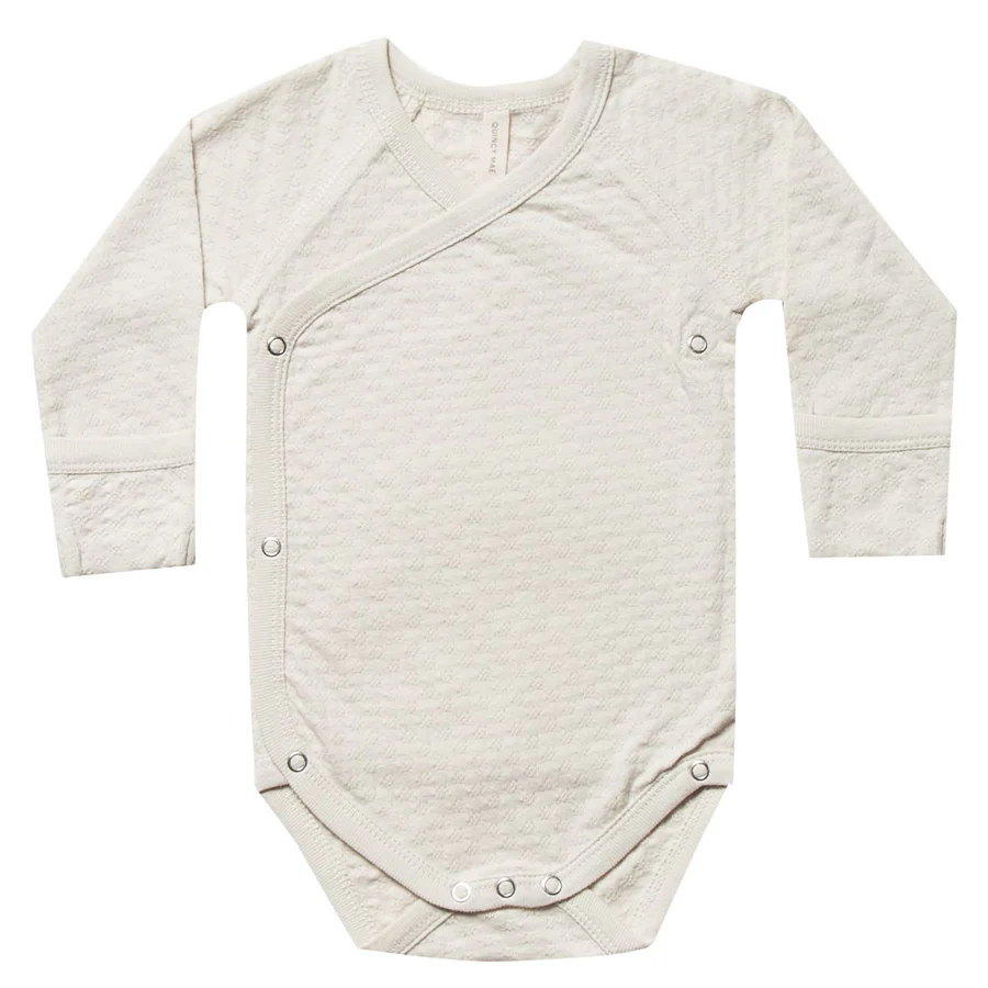 Pointelle Kimono Bodysuit, Pebble
