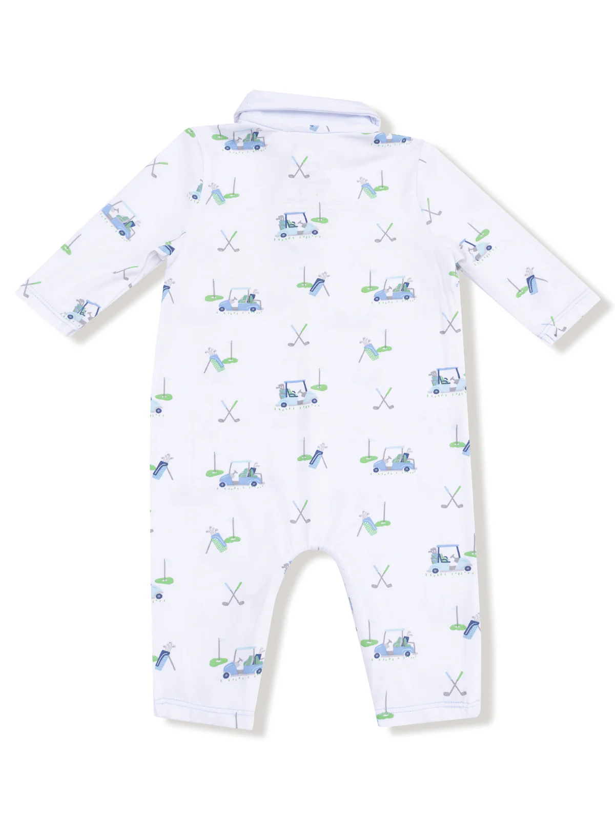 Polo Romper, Baby Golf Carts Blue - Image 2