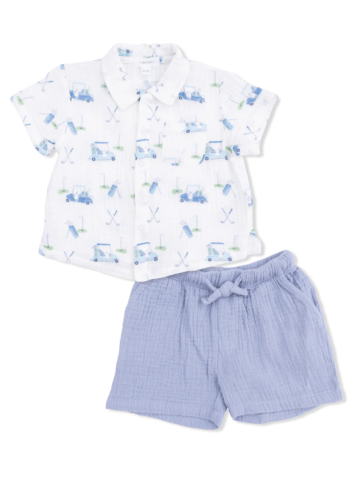 Polo Shirt & Casual Short Set, Baby Golf Carts Blue - Image 2