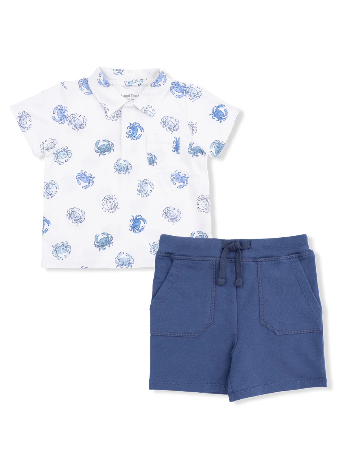 Polo Shirt & Everyday Short Set, Blue Crabs