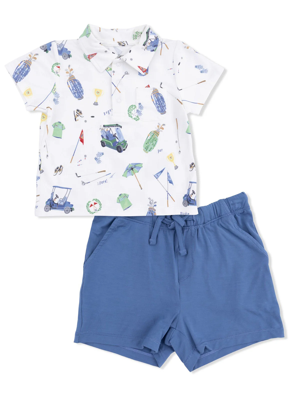Polo Shirt & Casual Short Set, Golf Things