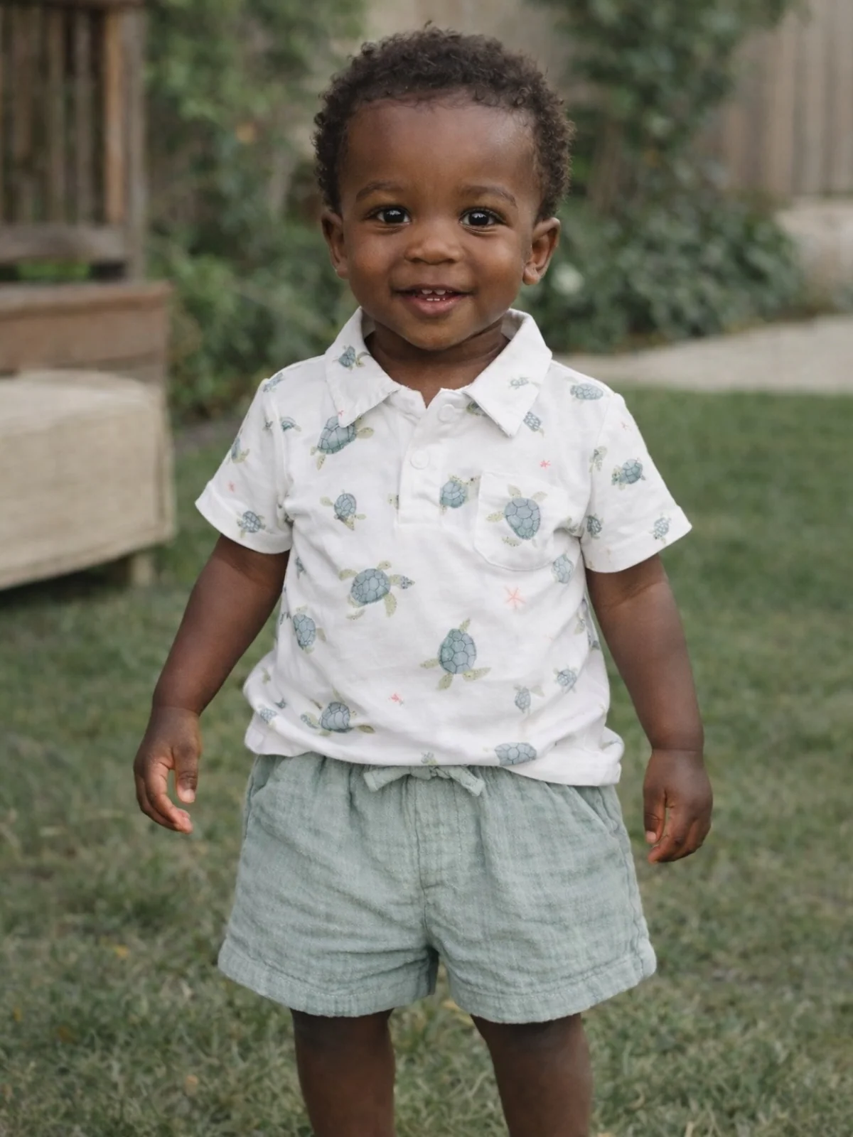 Polo Shirt & Casual Short Set, Sea Turtles