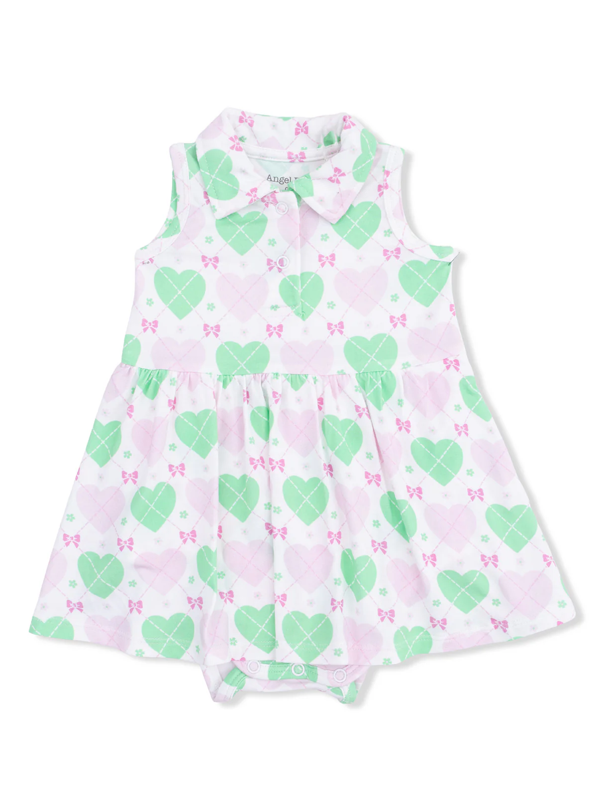 Polo Tennis Bodysuit Dress, Heart Argyle