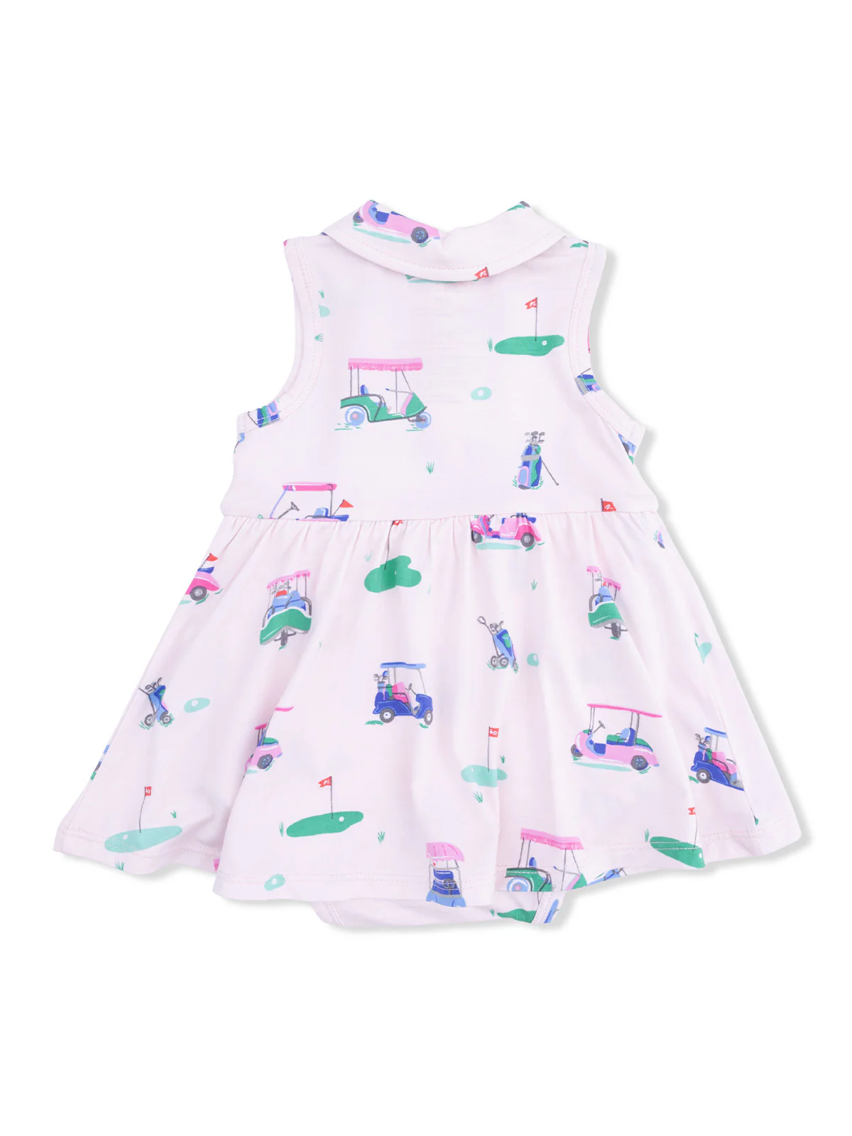 Polo Tennis Bodysuit Dress, Vintage Golf Carts Pink - Image 2