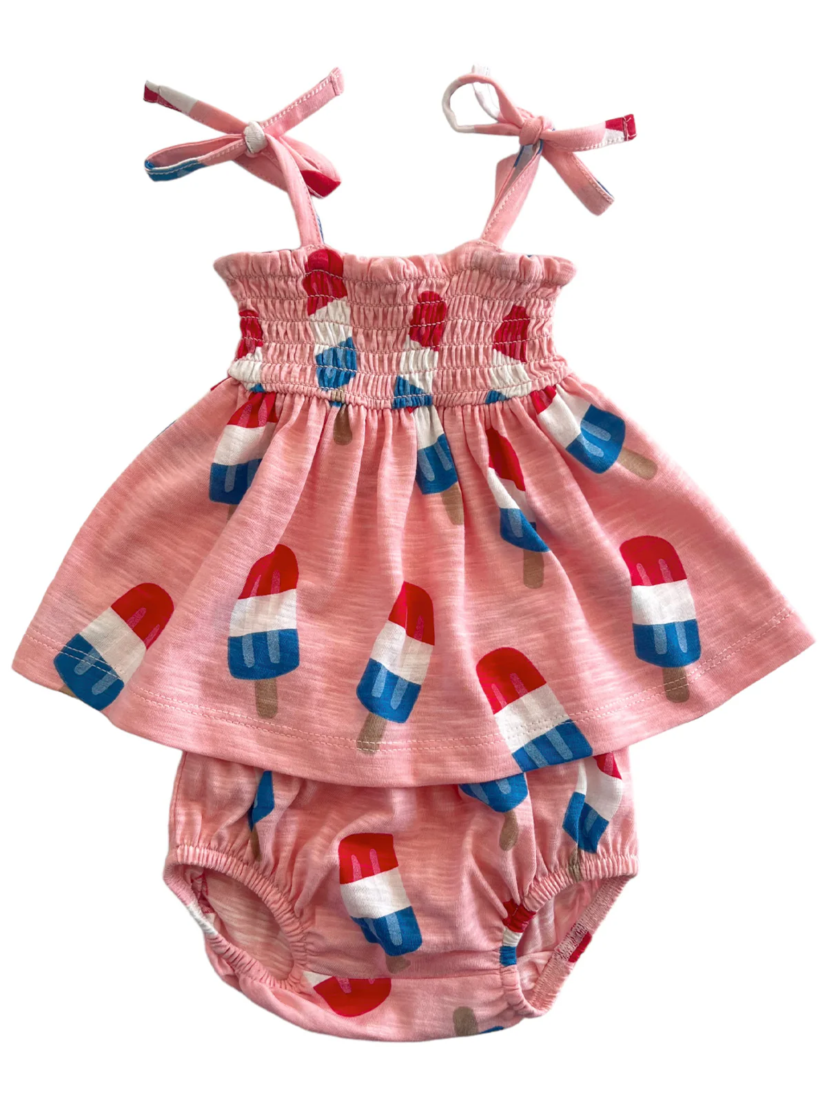 Popsicle Pink / Organic Smocked Set - Image 3