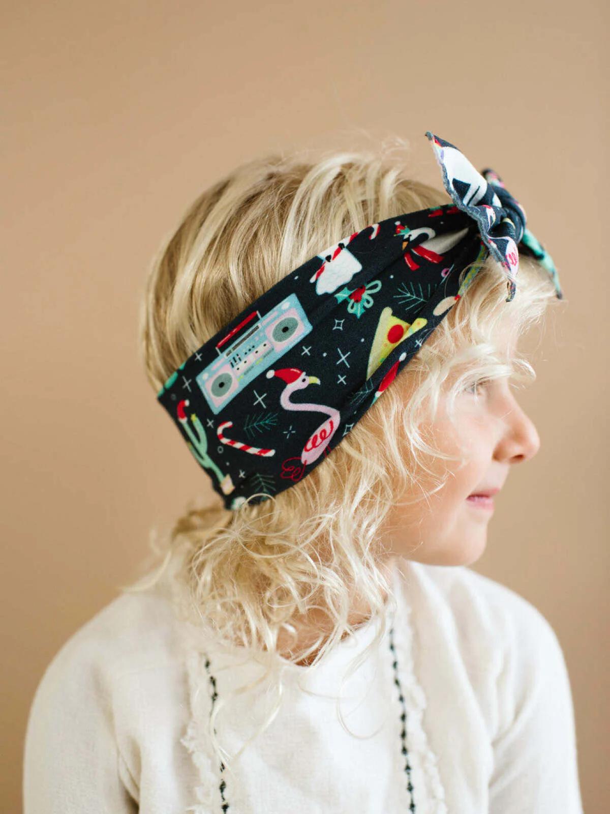 Printed Knot Bow, Holiday Bash - Image 3