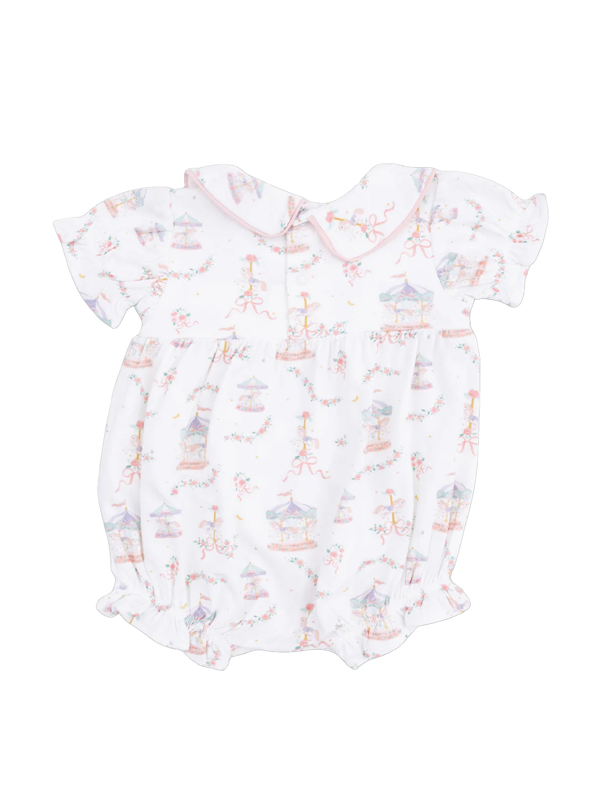 Puff Sleeve Baby Doll Bubble, Carousel with Bows - Image 2
