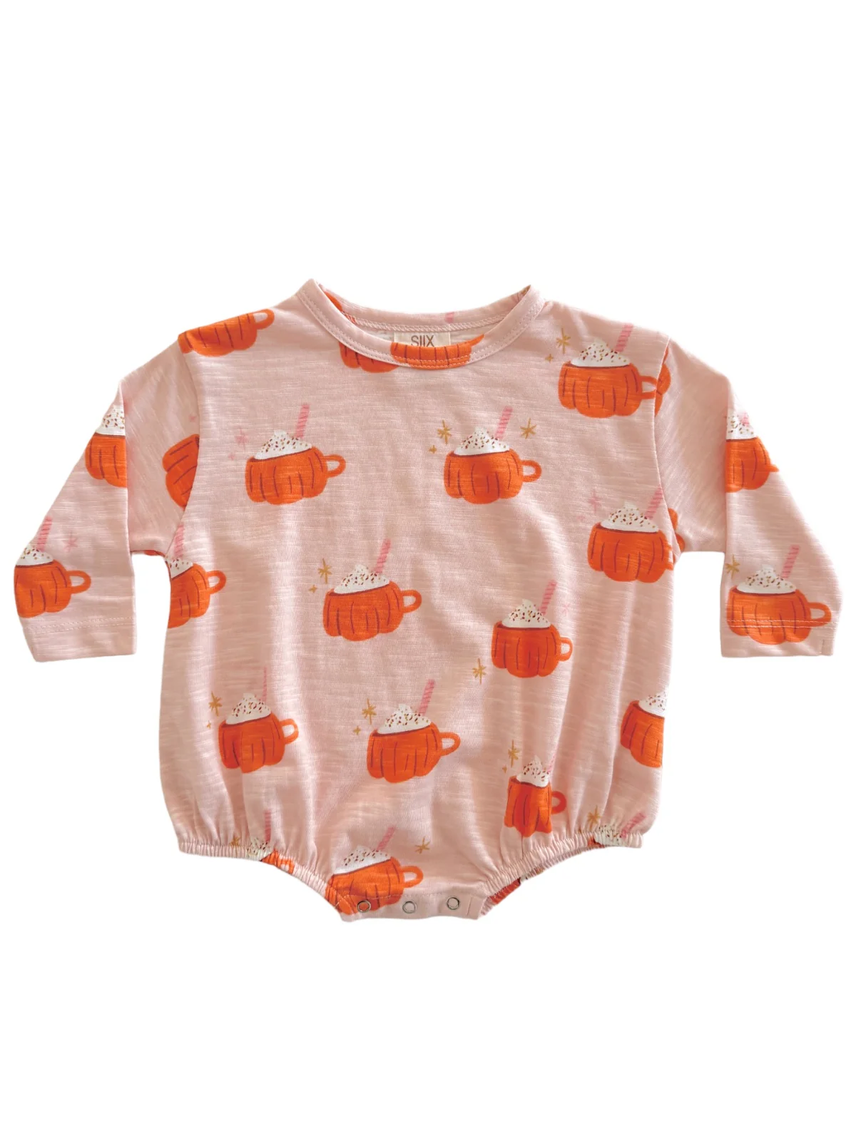 Pumpkin Mug Pink / Organic Long Sleeve T-Shirt Bubble - Image 2