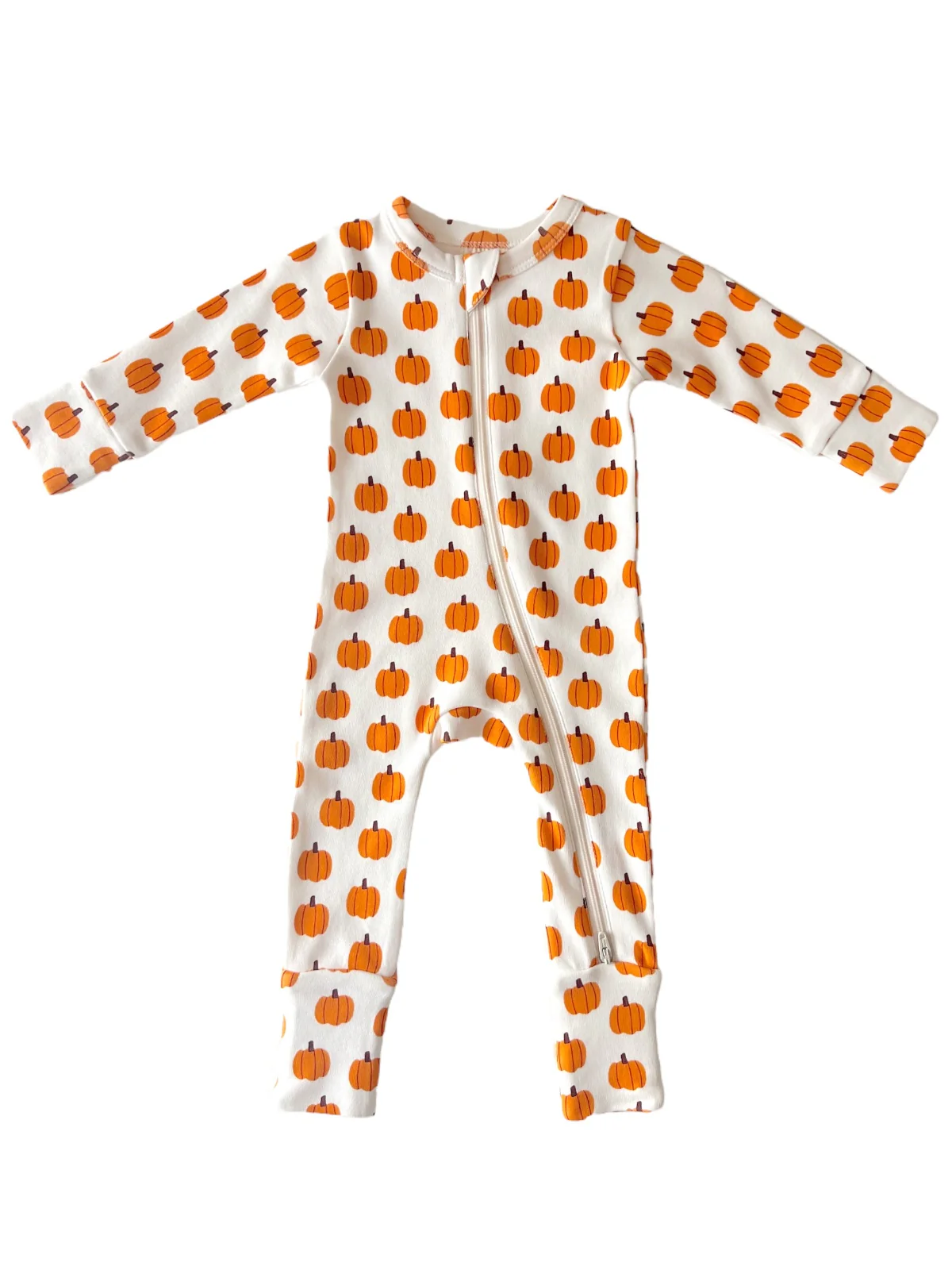 Pumpkin / Organic 2-Way Zip Romper - Image 2