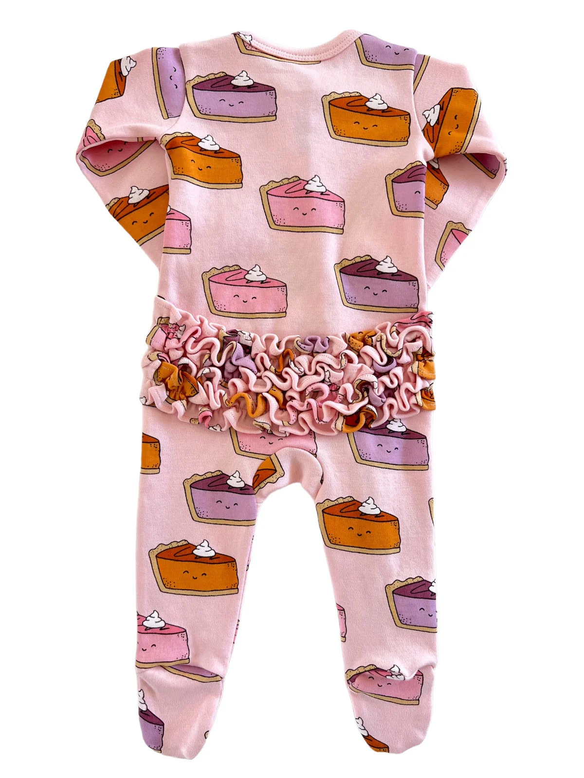 Pumpkin Pie / Organic Frill Zip Footie - Image 3