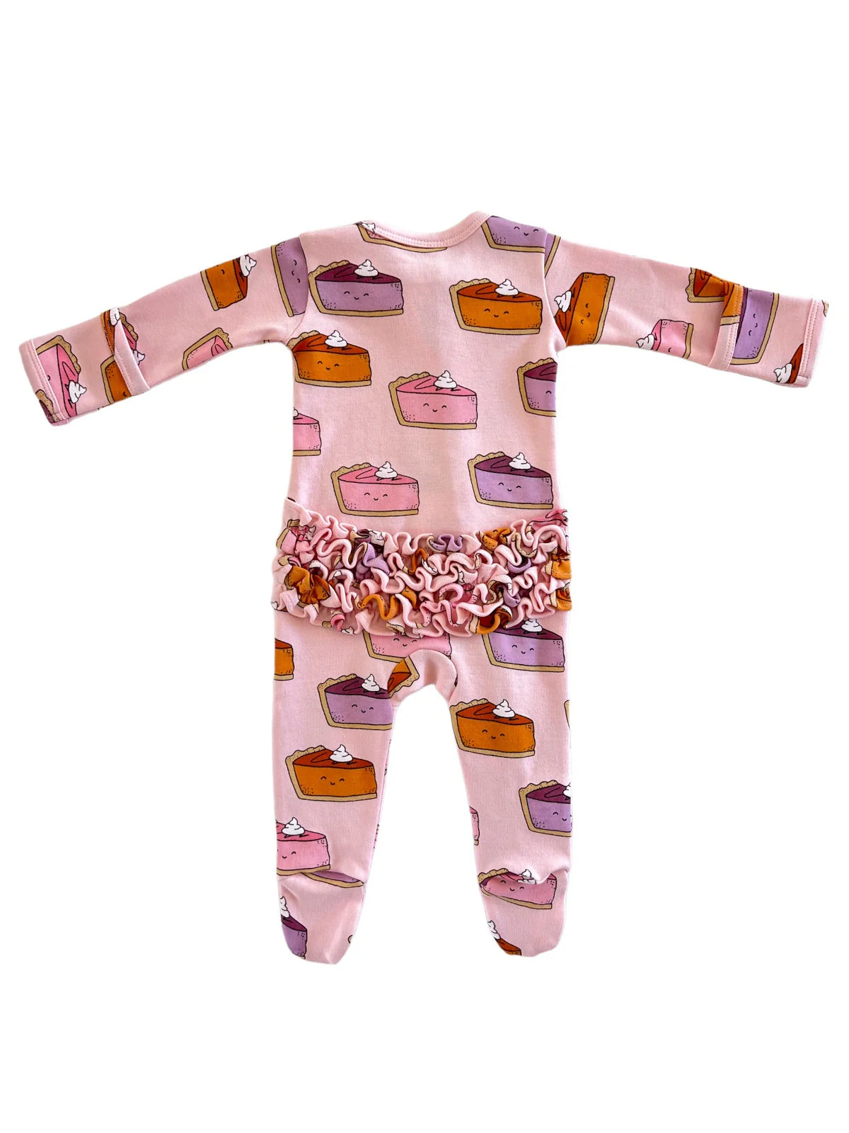 Pumpkin Pie / Organic Frill Zip Footie - Image 4