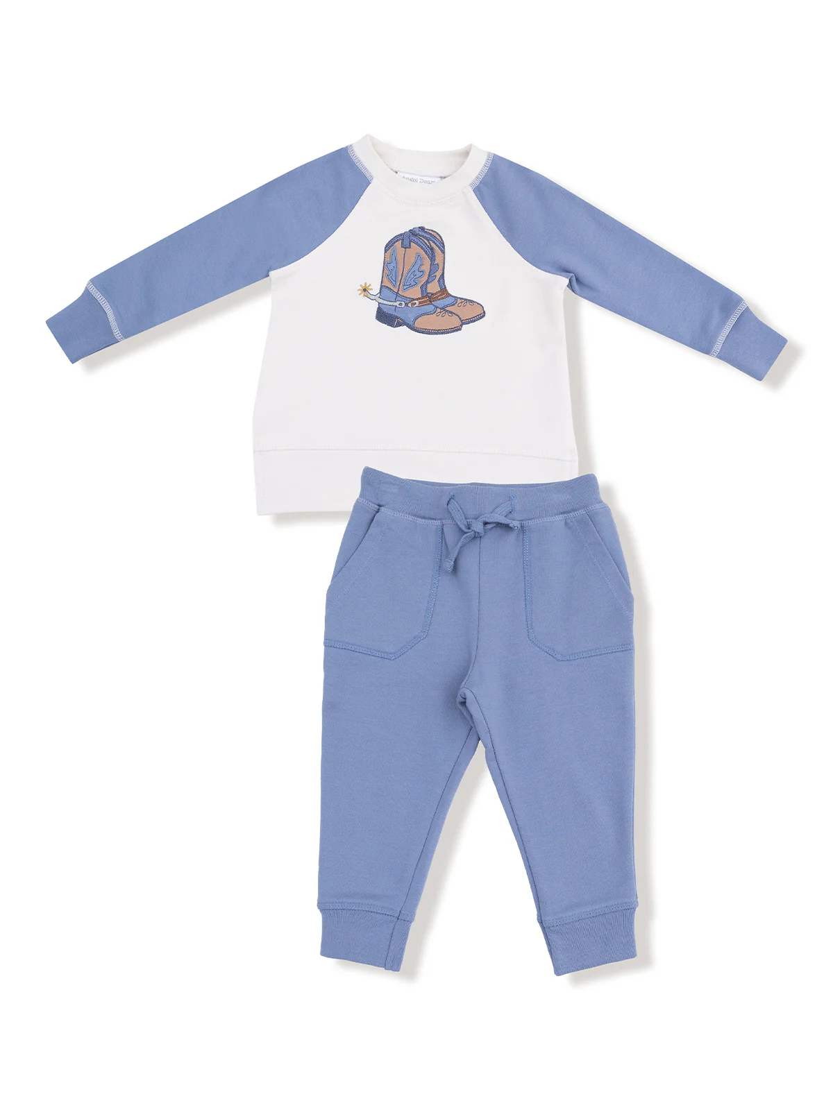Raglan Sweatshirt & Jogger, Cowboy Boots