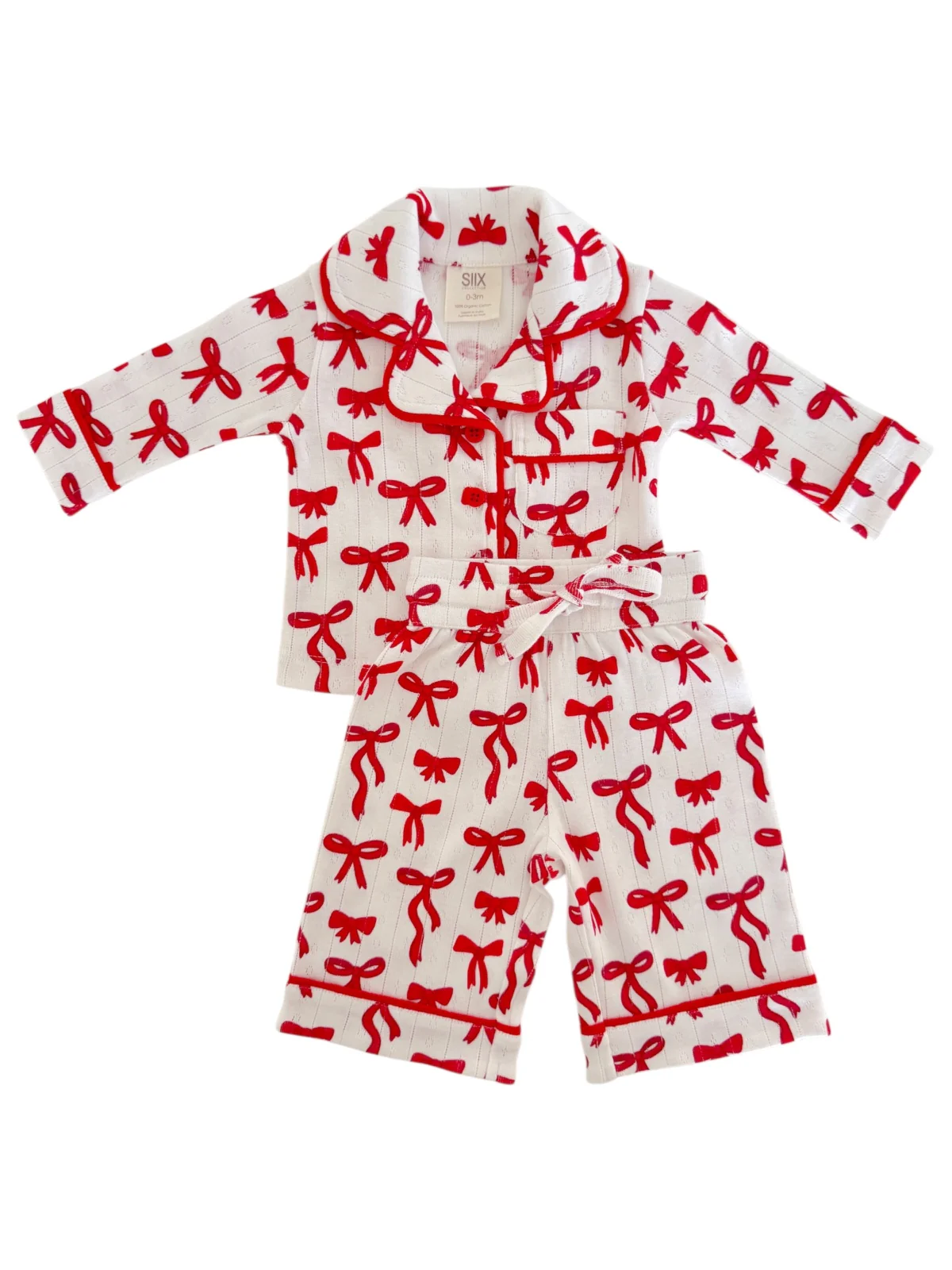Red Bows / Organic Pointelle Lounge Set - Image 3