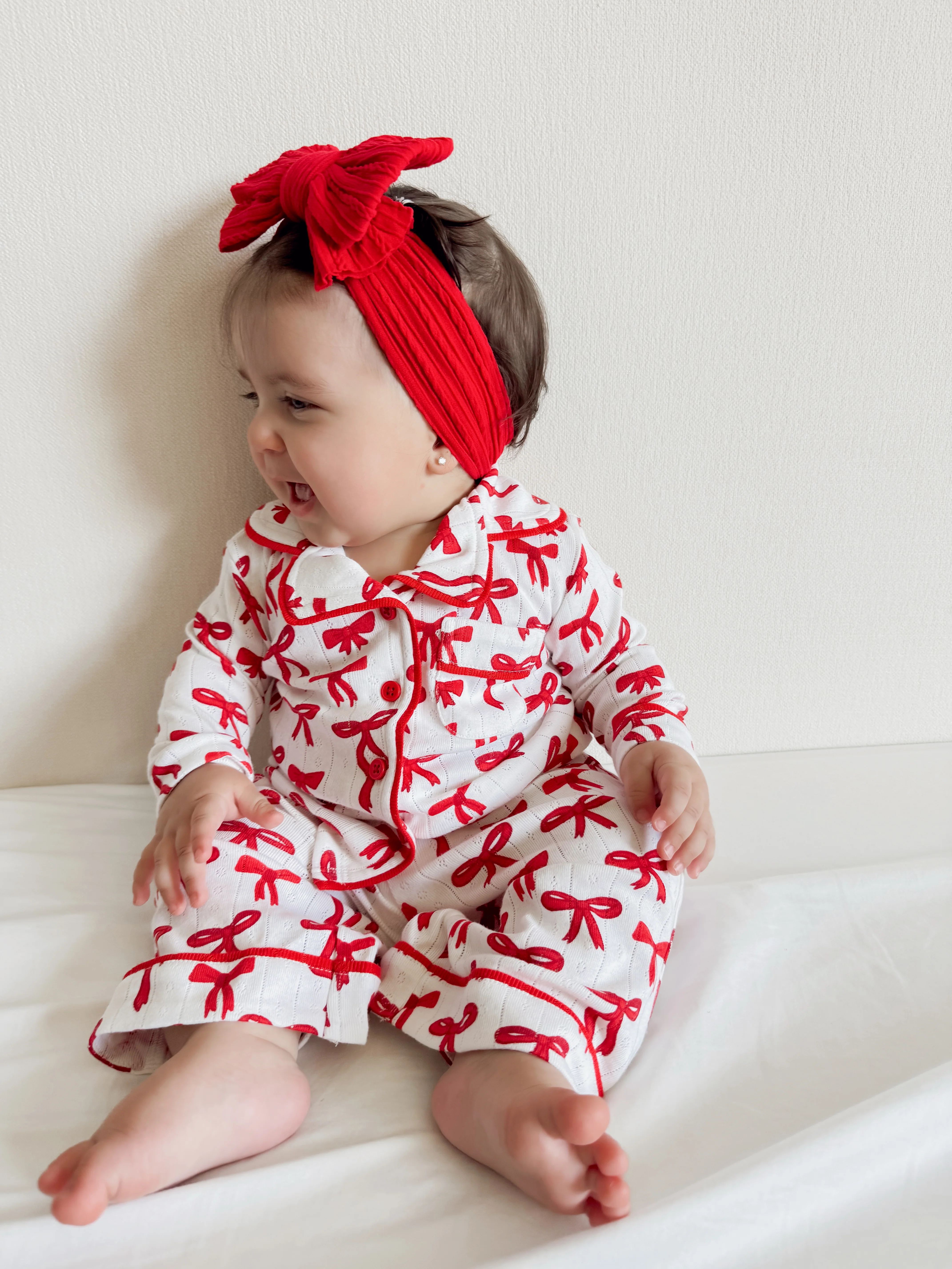 Red Bows / Organic Pointelle Lounge Set - Image 6