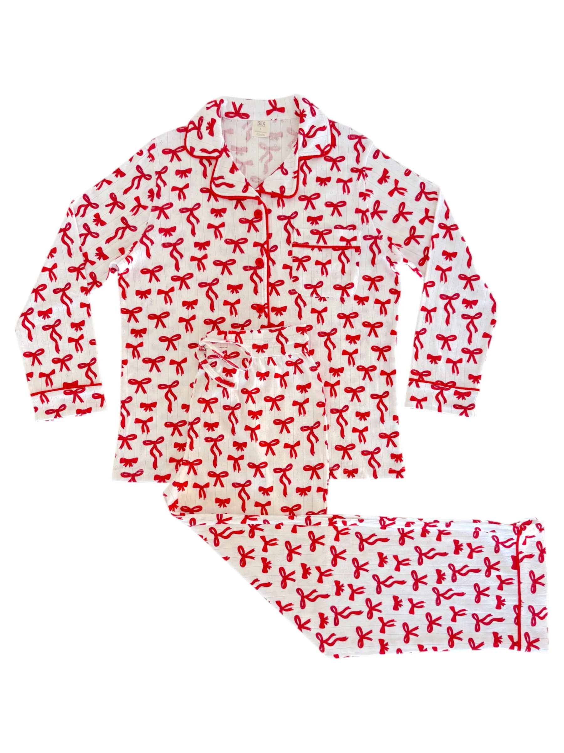 Red Bows / Organic Pointelle Women's Lounge Set - Image 5